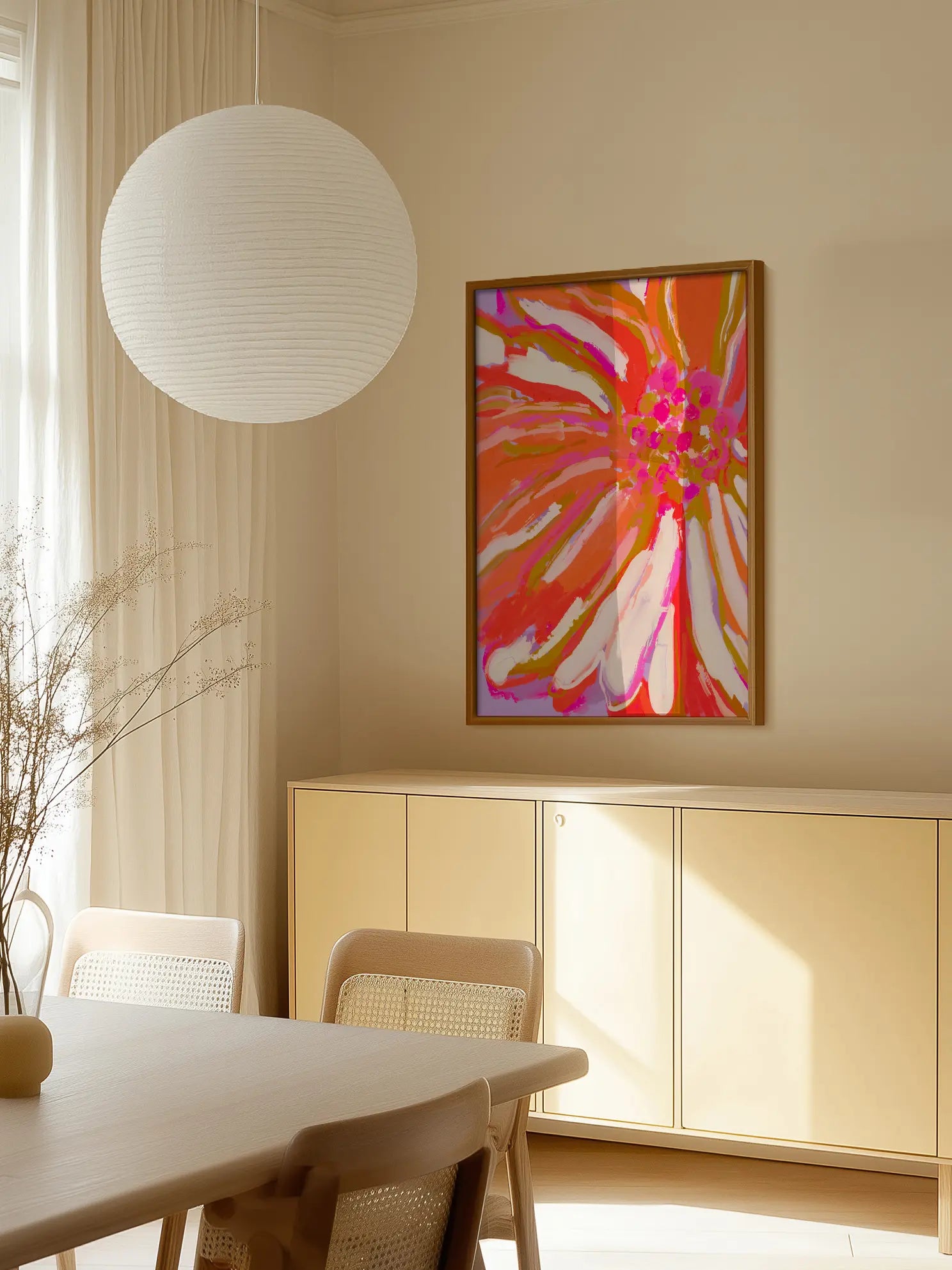 Pink Flower Painting Poster