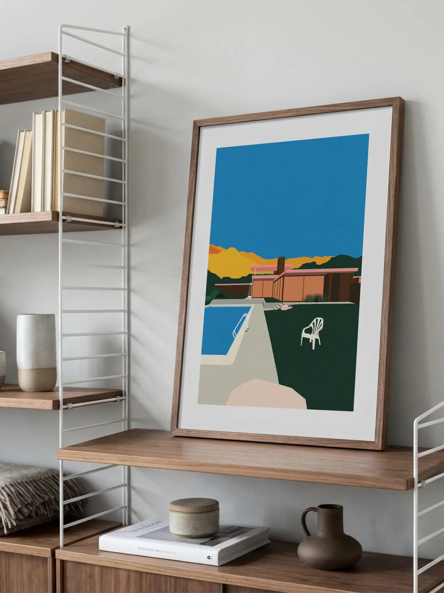 Pink House by the Pool Poster