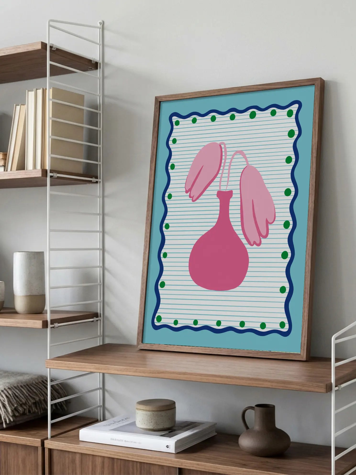 Pink Vase Frame Poster