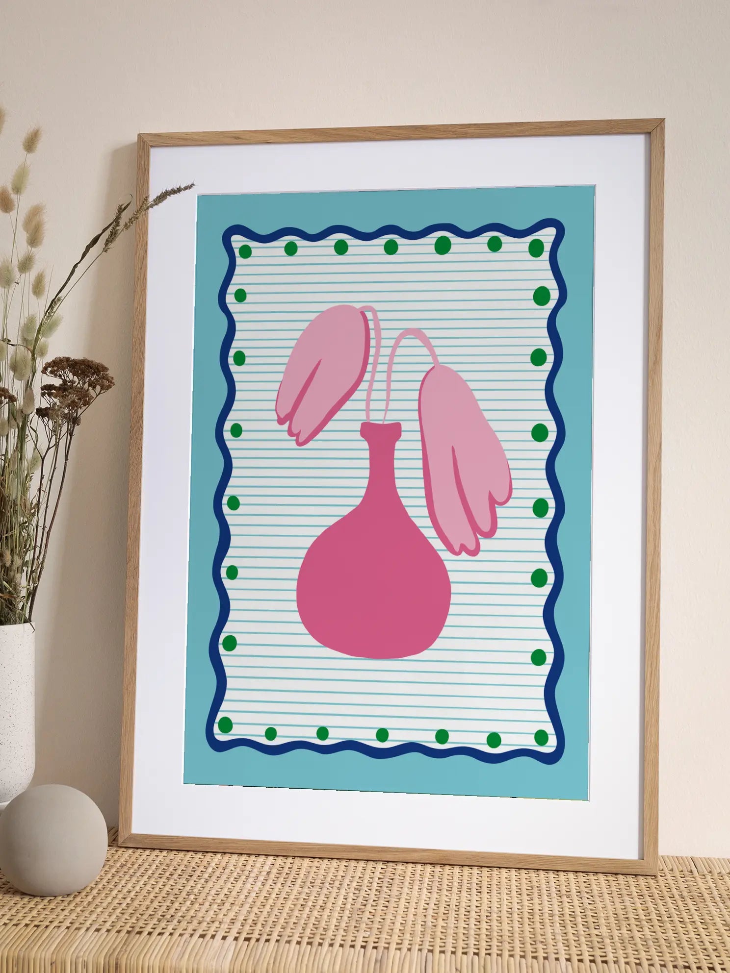 Pink Vase Frame Poster