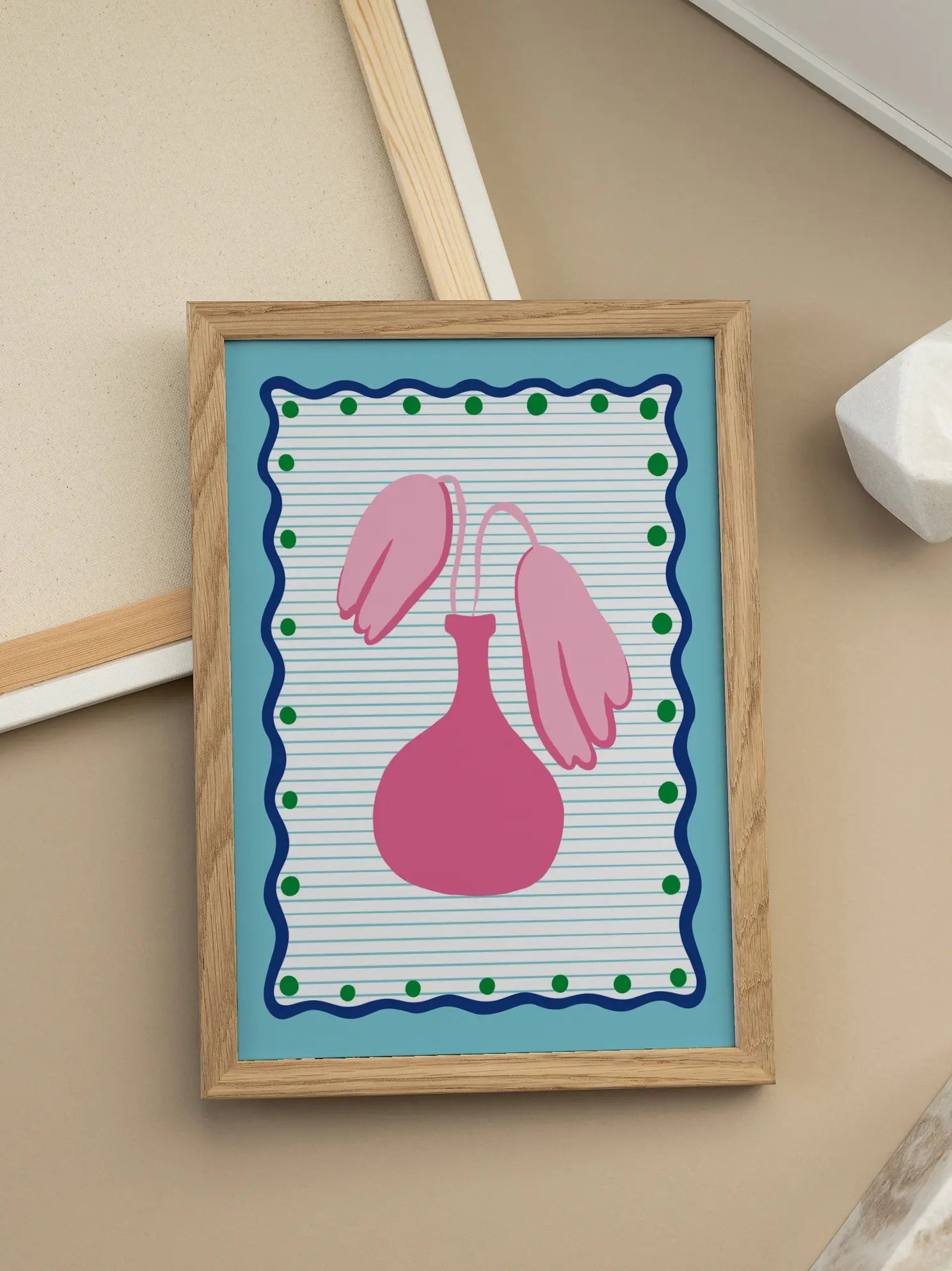 Pink Vase Frame Poster