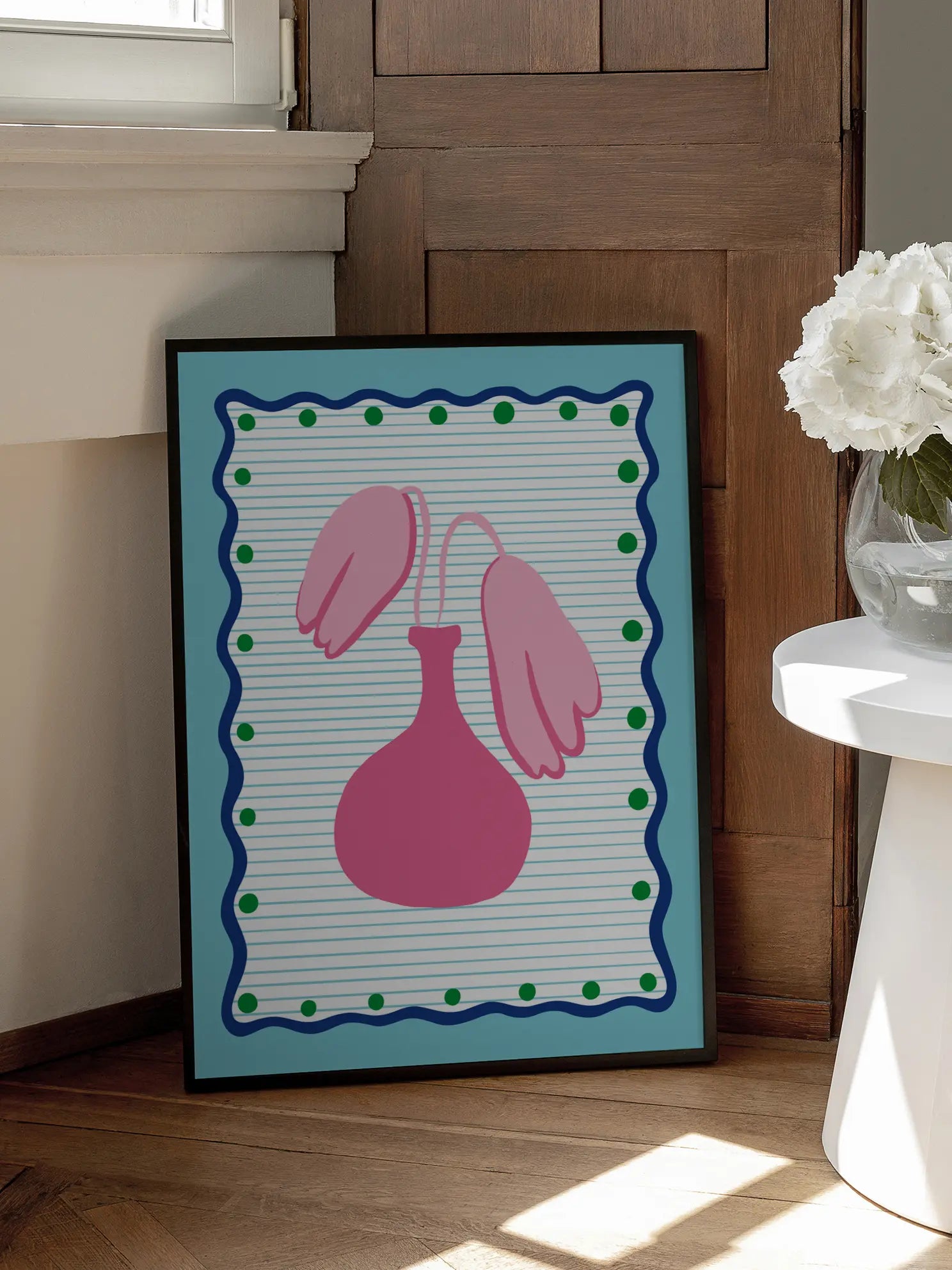 Pink Vase Frame Poster
