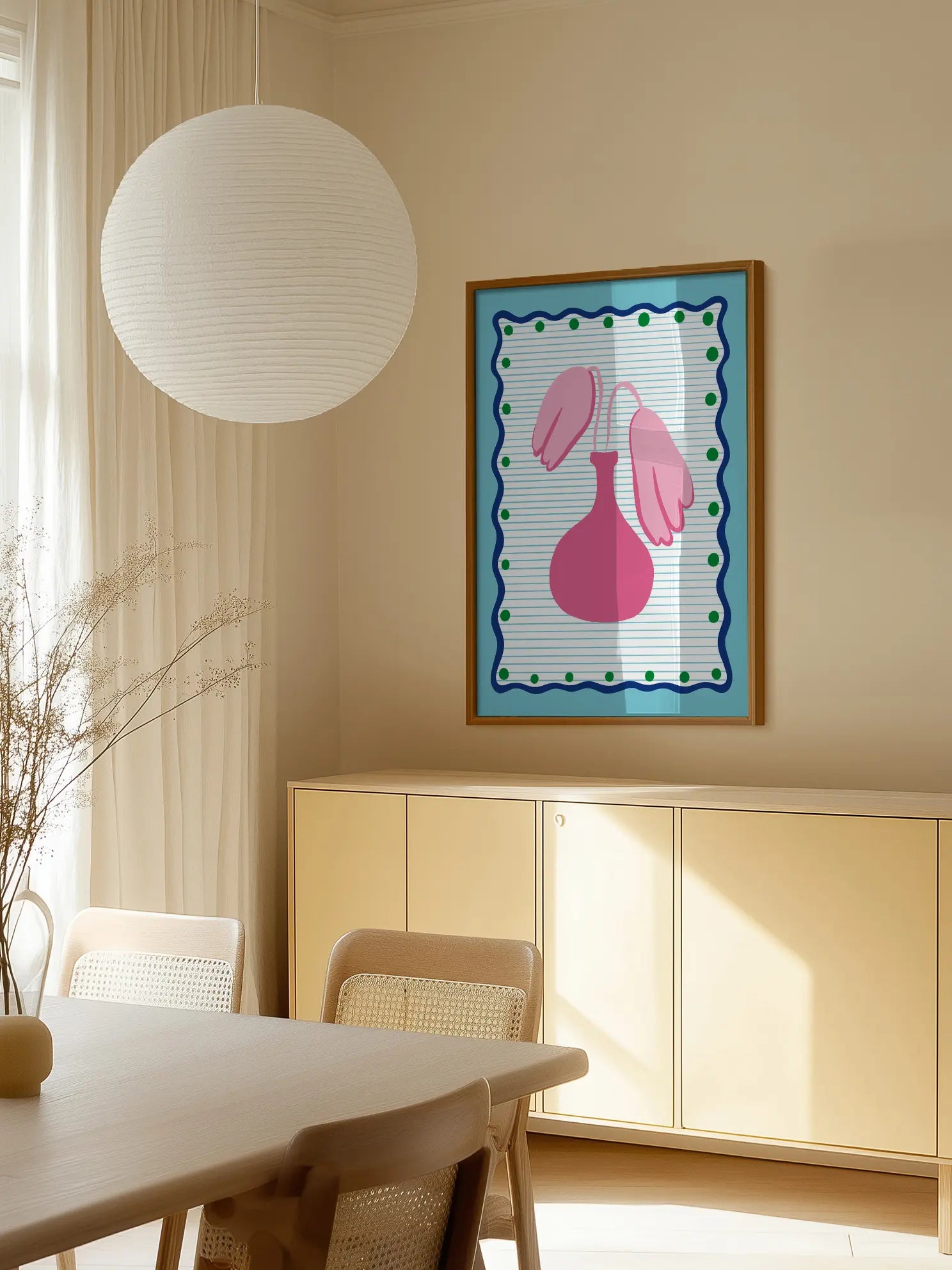Pink Vase Frame Poster
