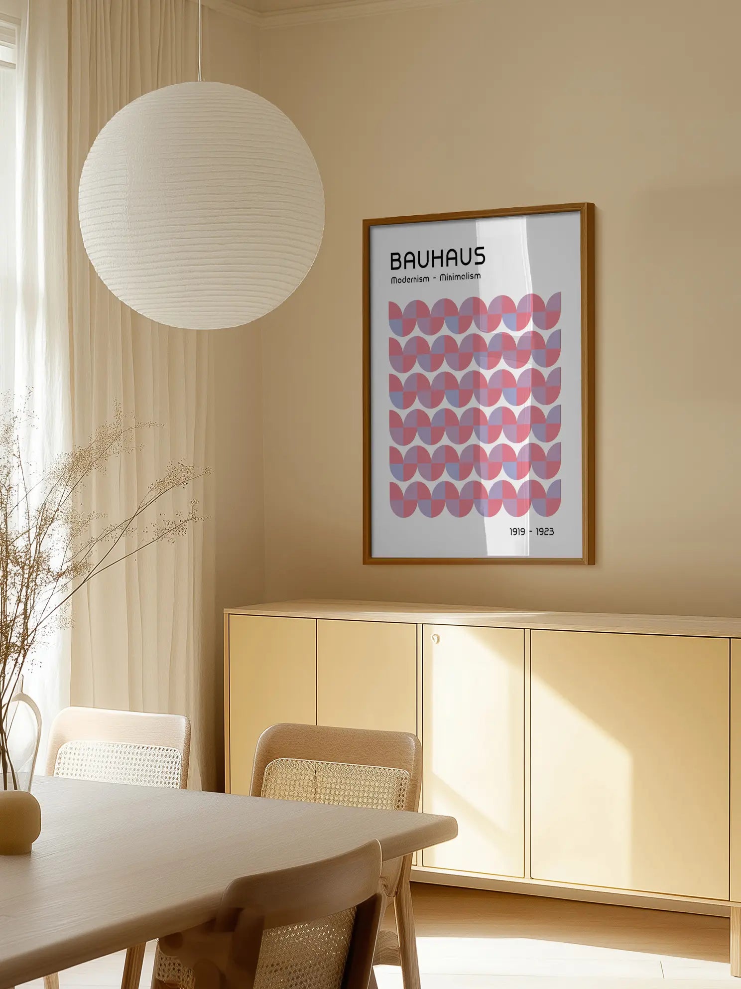 Pink Waves — Bauhaus 1923 Poster