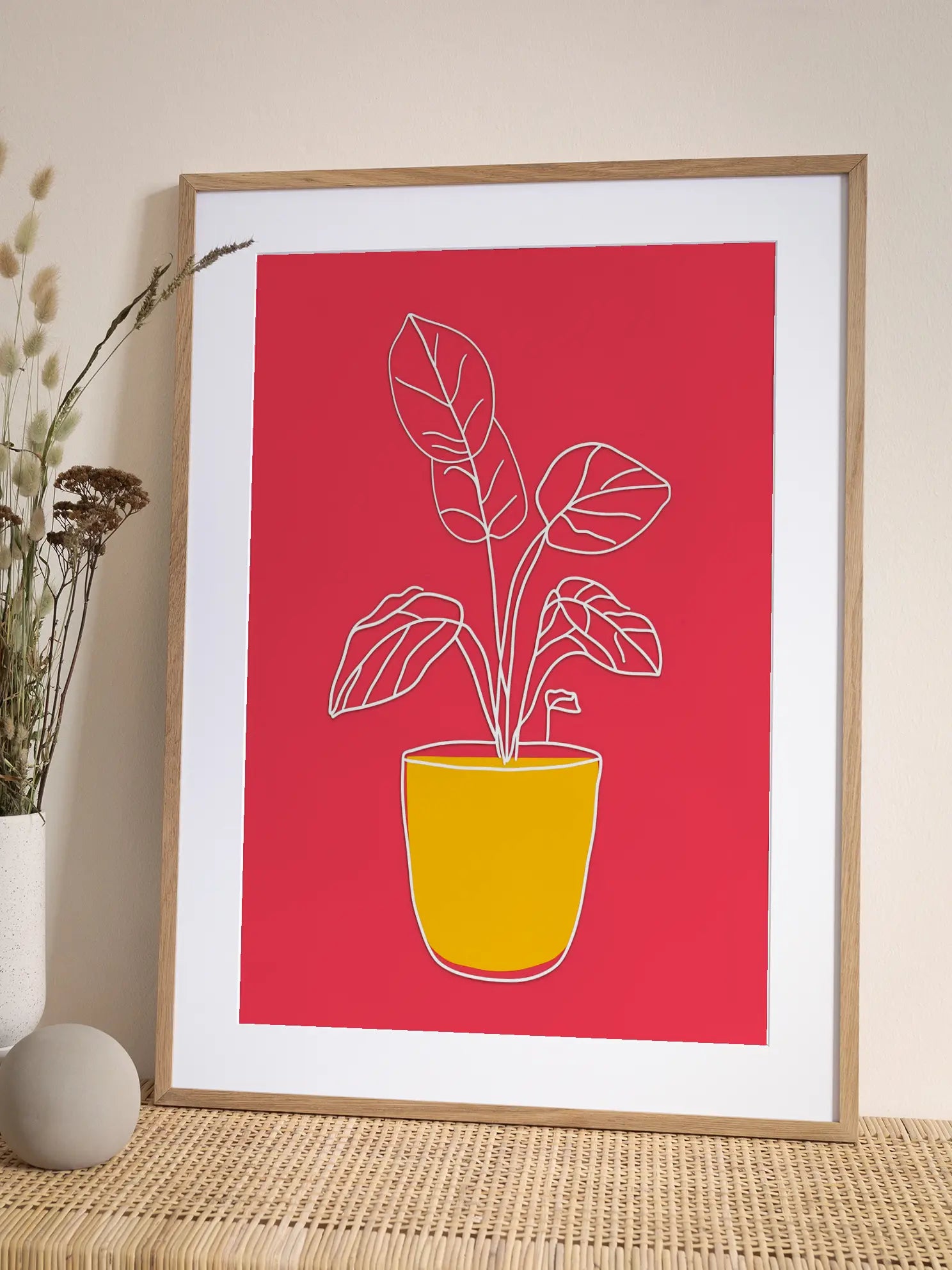 Plant in Red Poster