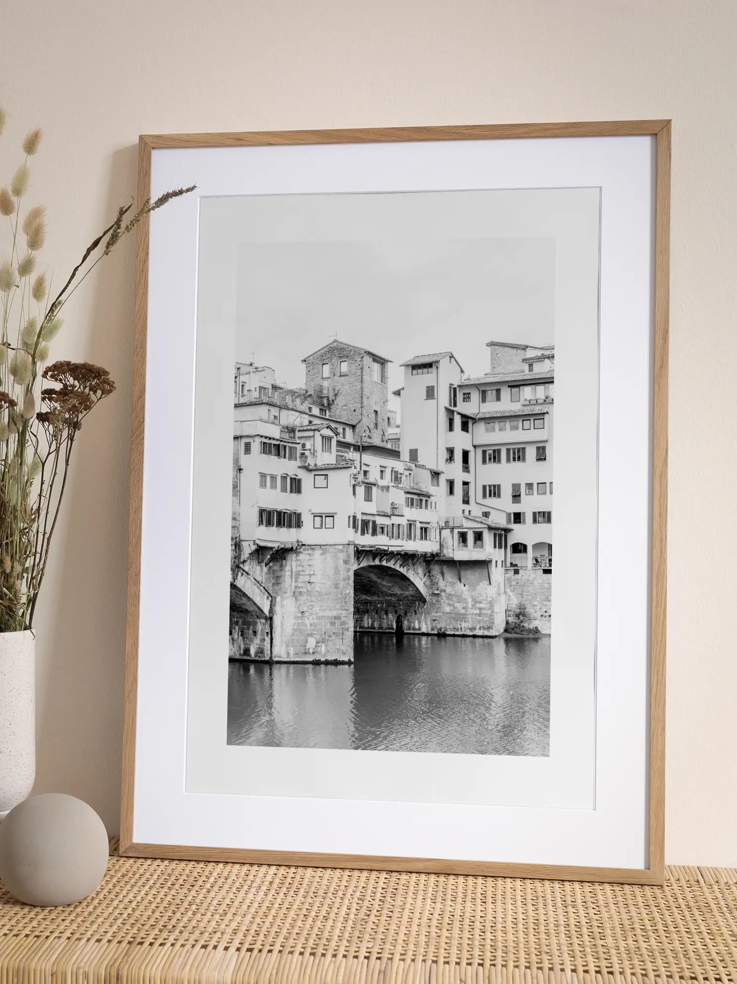 Ponte Vecchio Black and White Poster