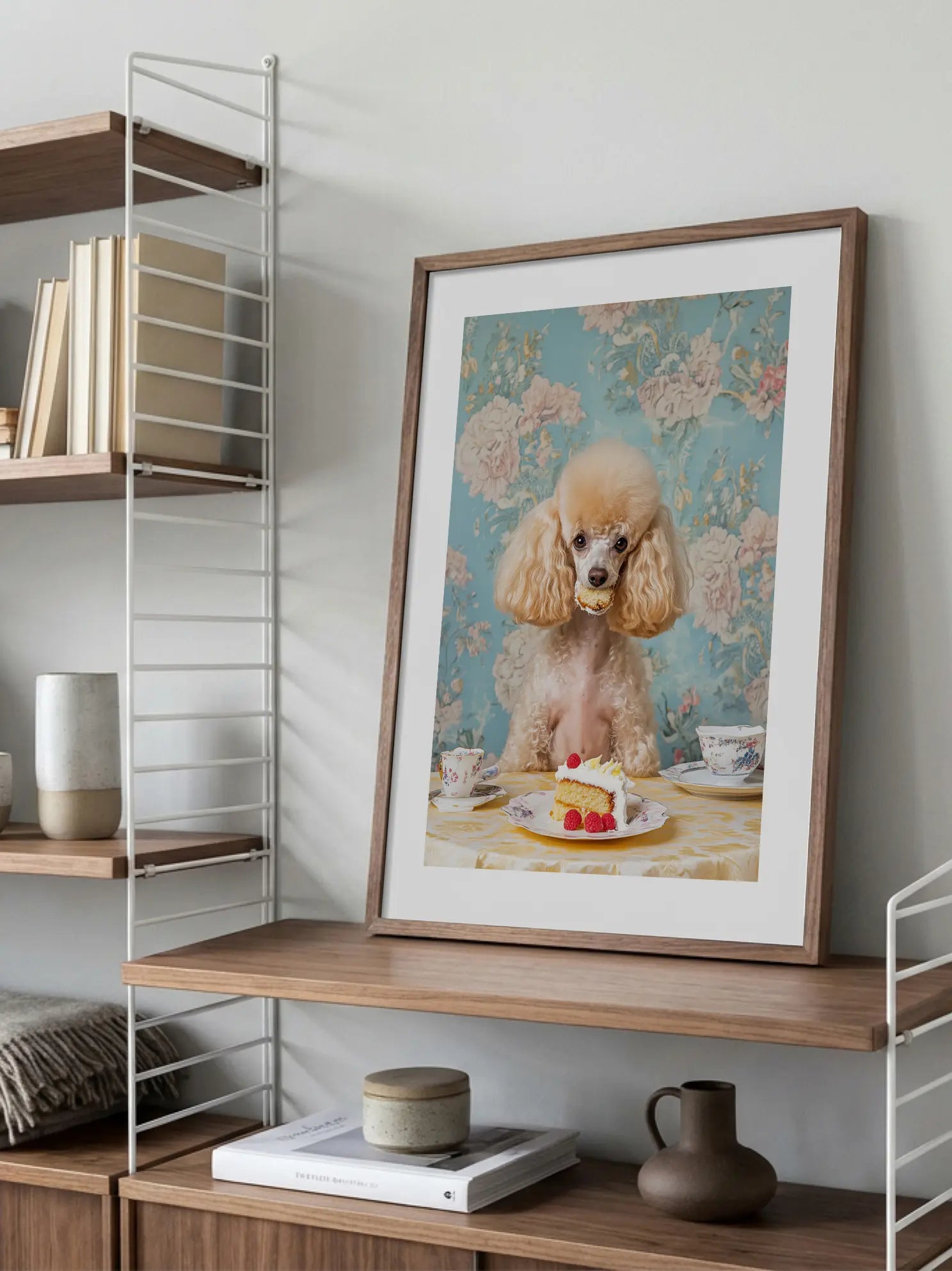 Poodle Eating Cake Poster