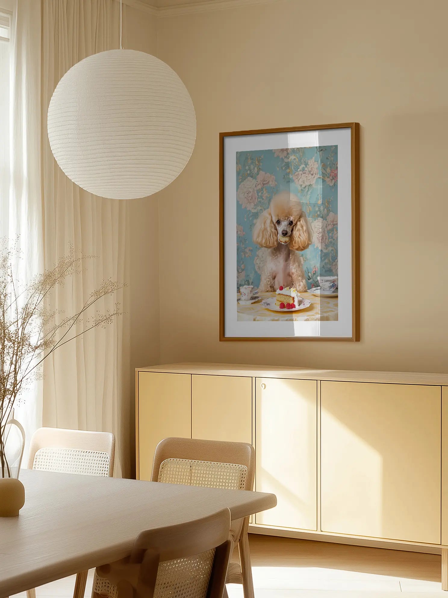 Poodle Eating Cake Poster