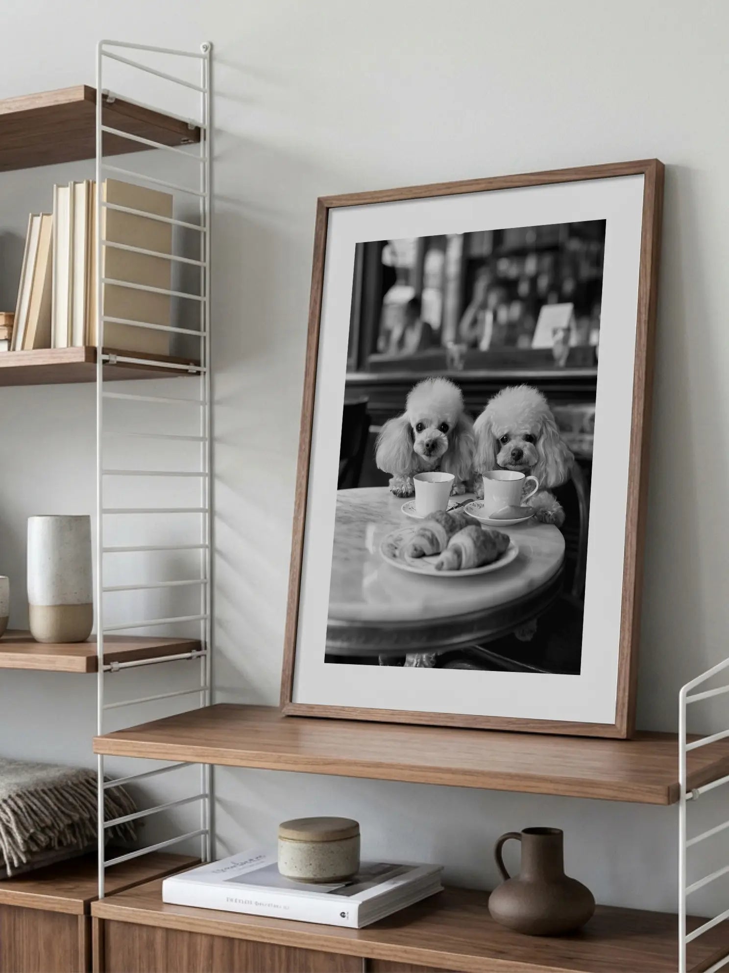 Poodles Having Coffee Poster