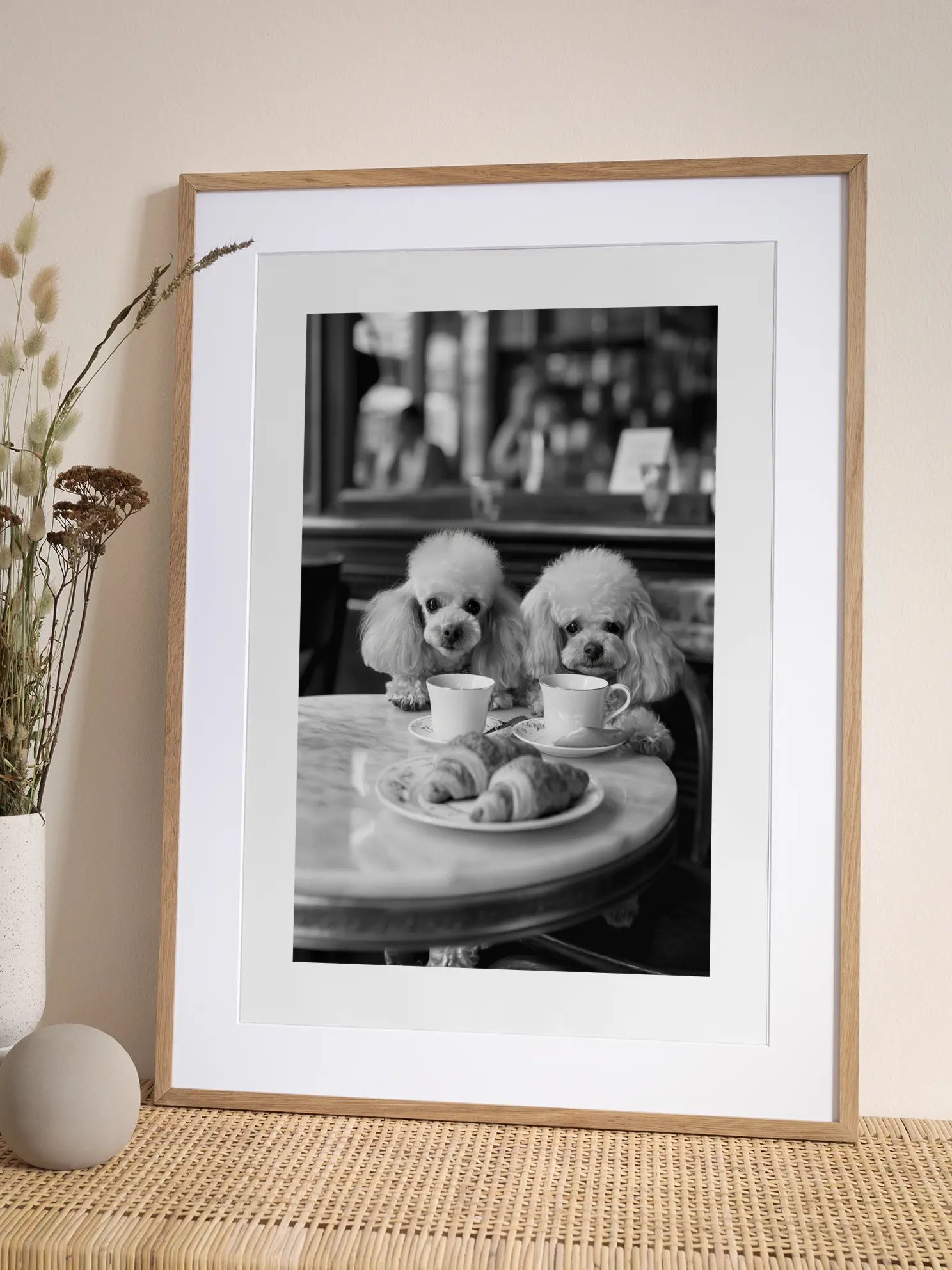 Poodles Having Coffee Poster