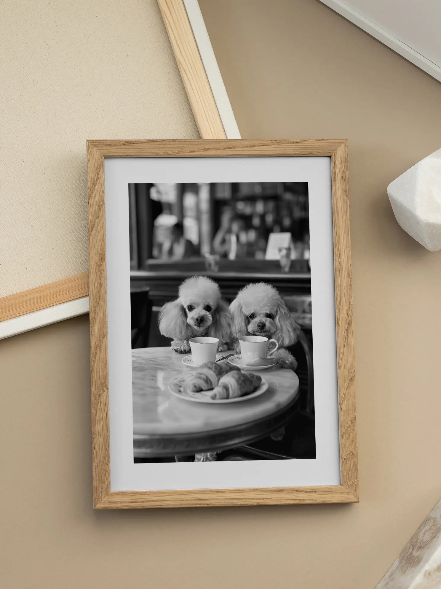 Poodles Having Coffee Poster