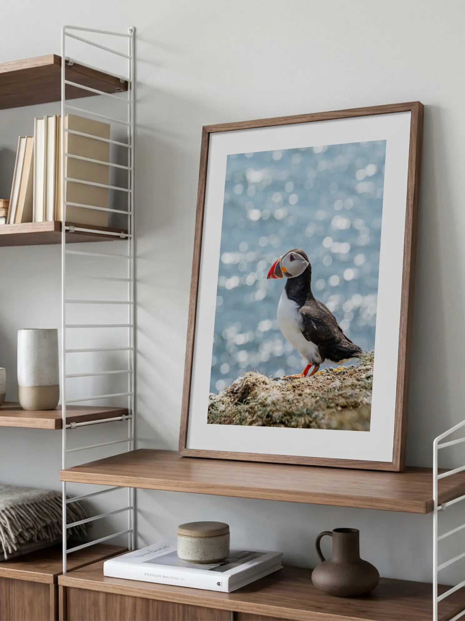 Puffin on a Cliff Poster