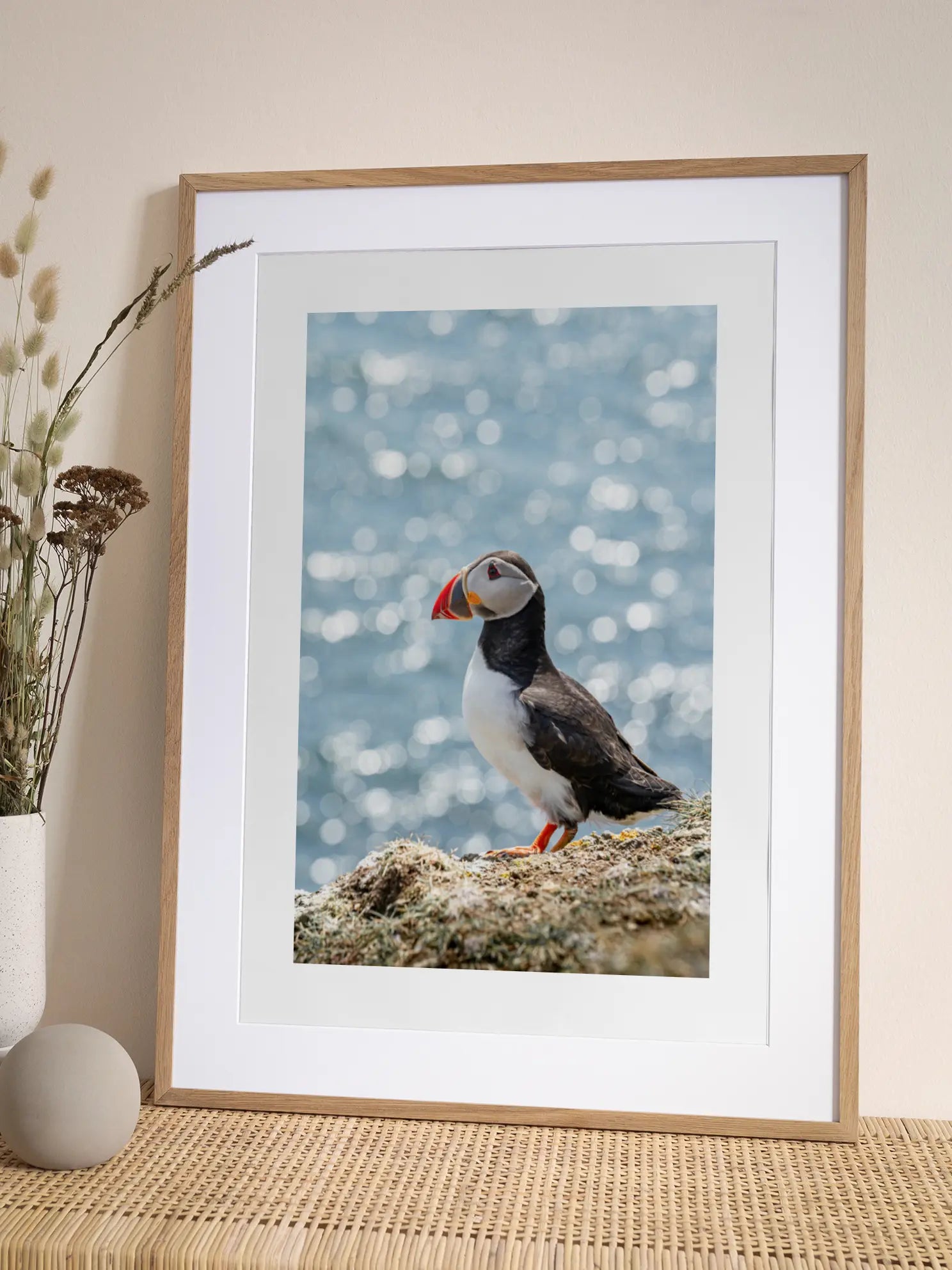 Puffin on a Cliff Poster