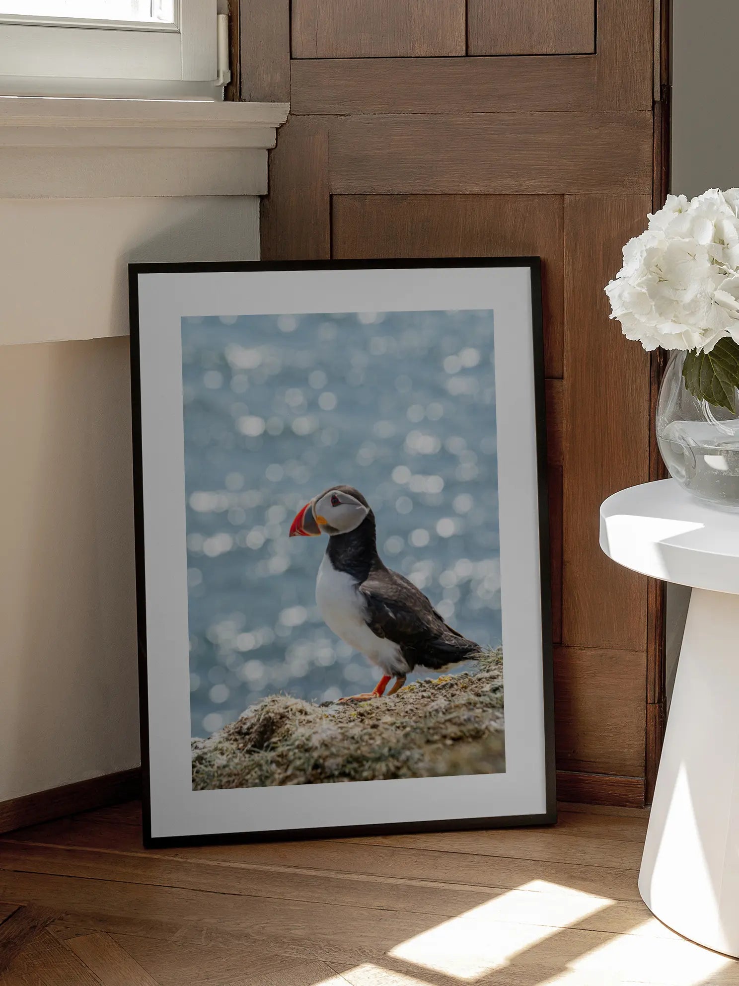 Puffin on a Cliff Poster