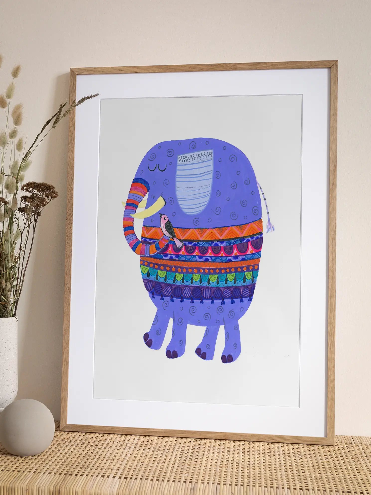 Purple Elephant Poster