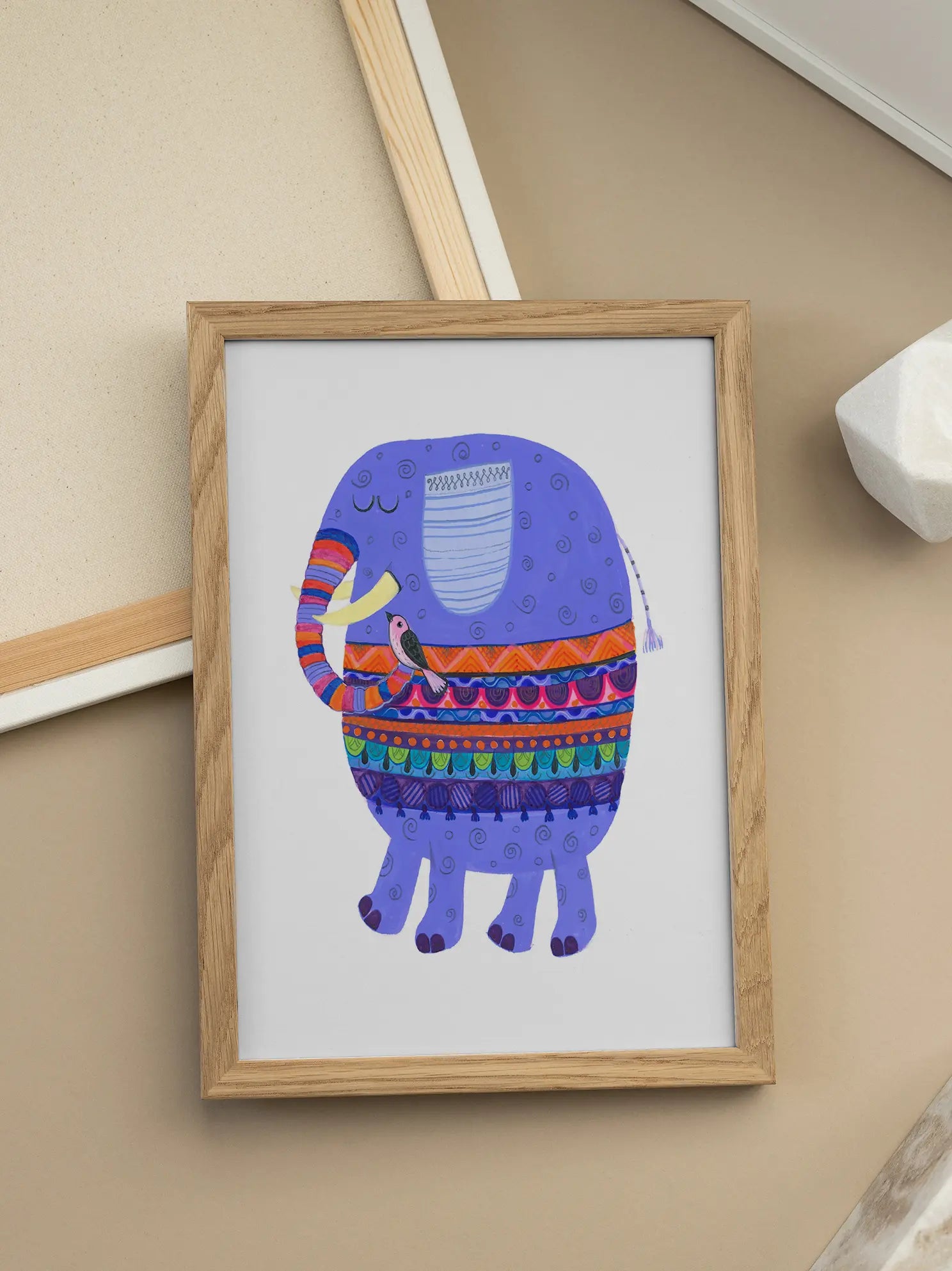 Purple Elephant Poster