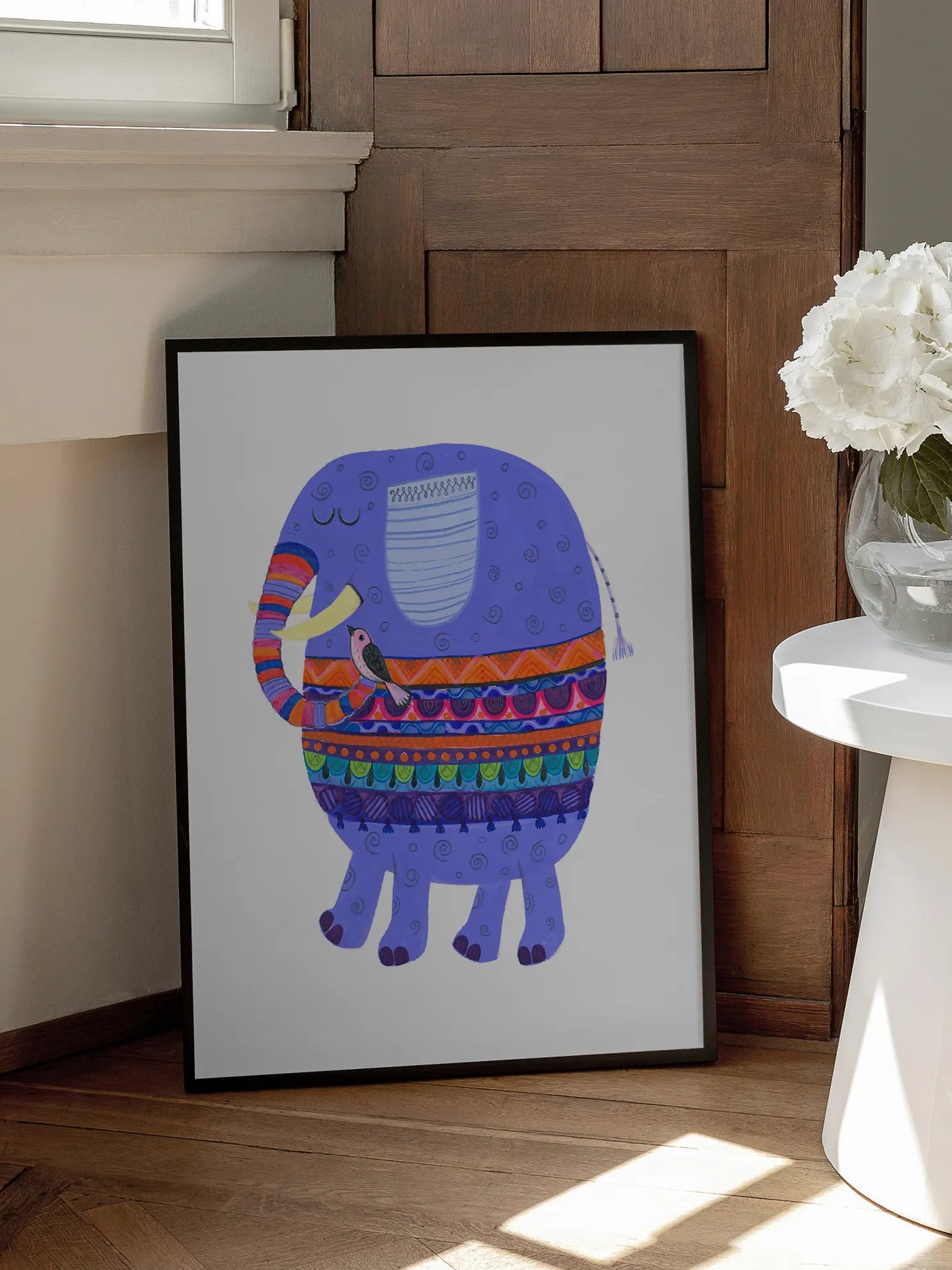 Purple Elephant Poster