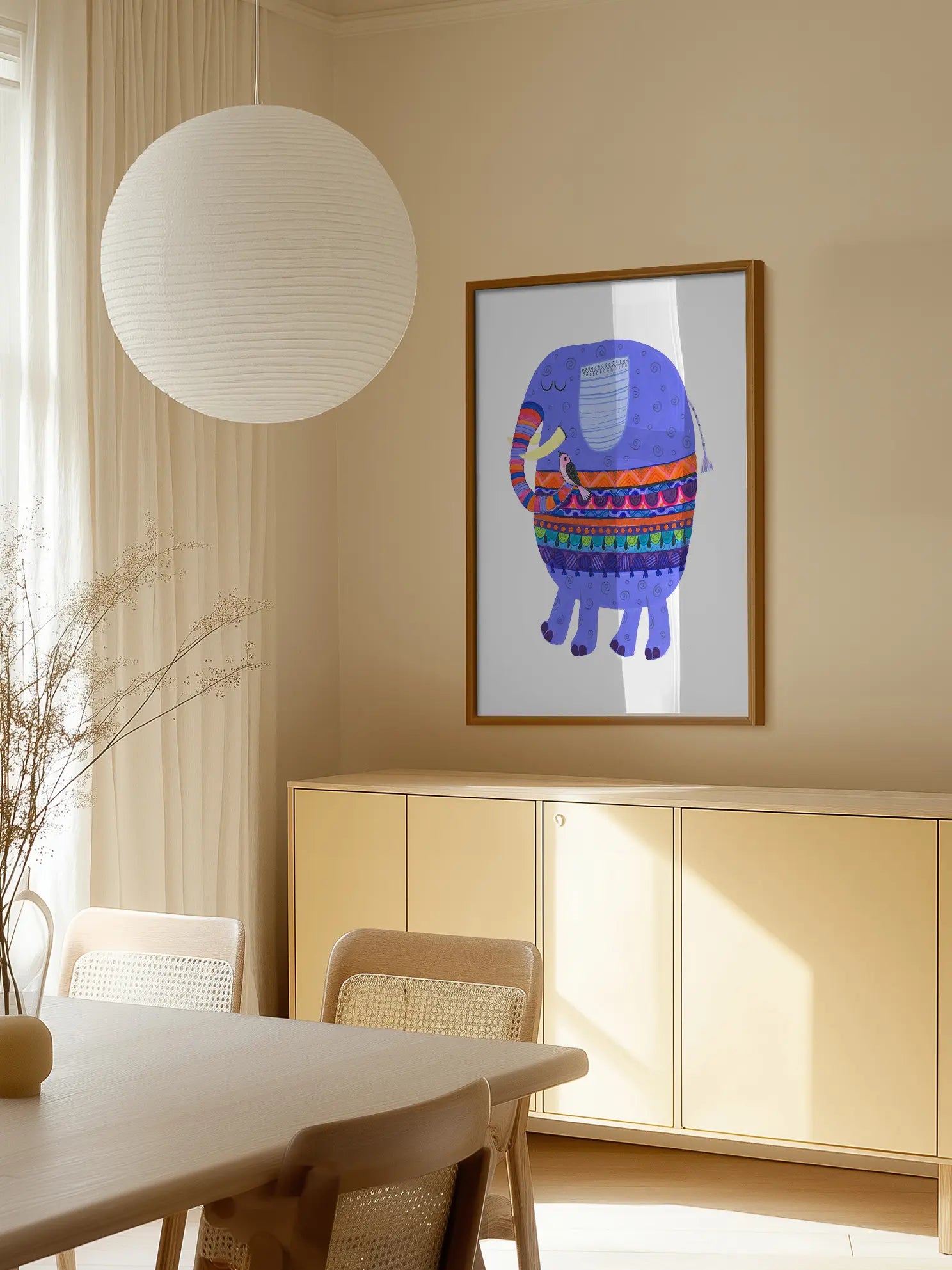 Purple Elephant Poster