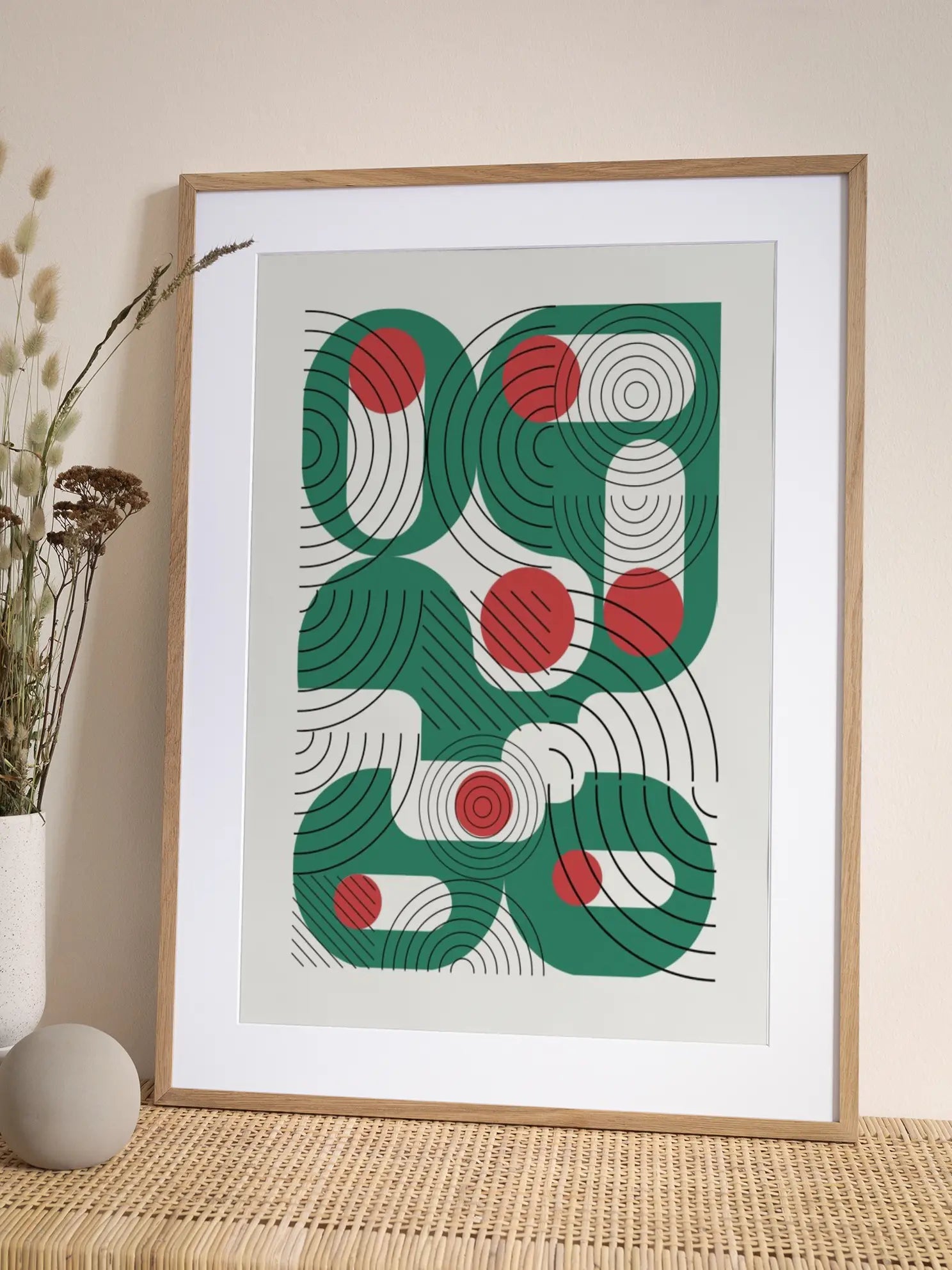 Red and Green Shapes Poster