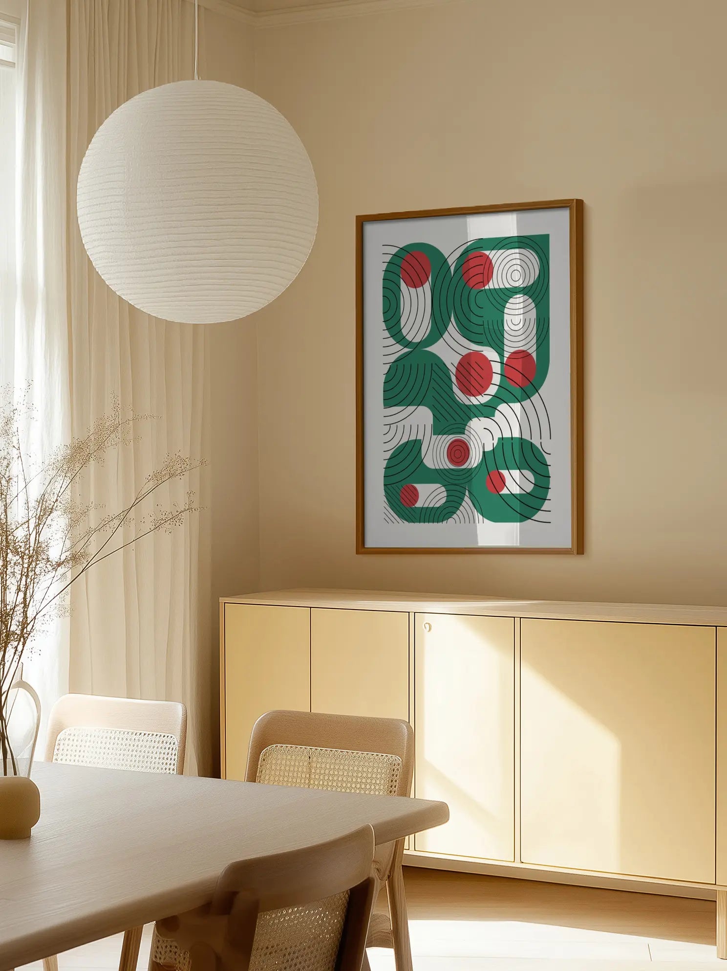 Red and Green Shapes Poster