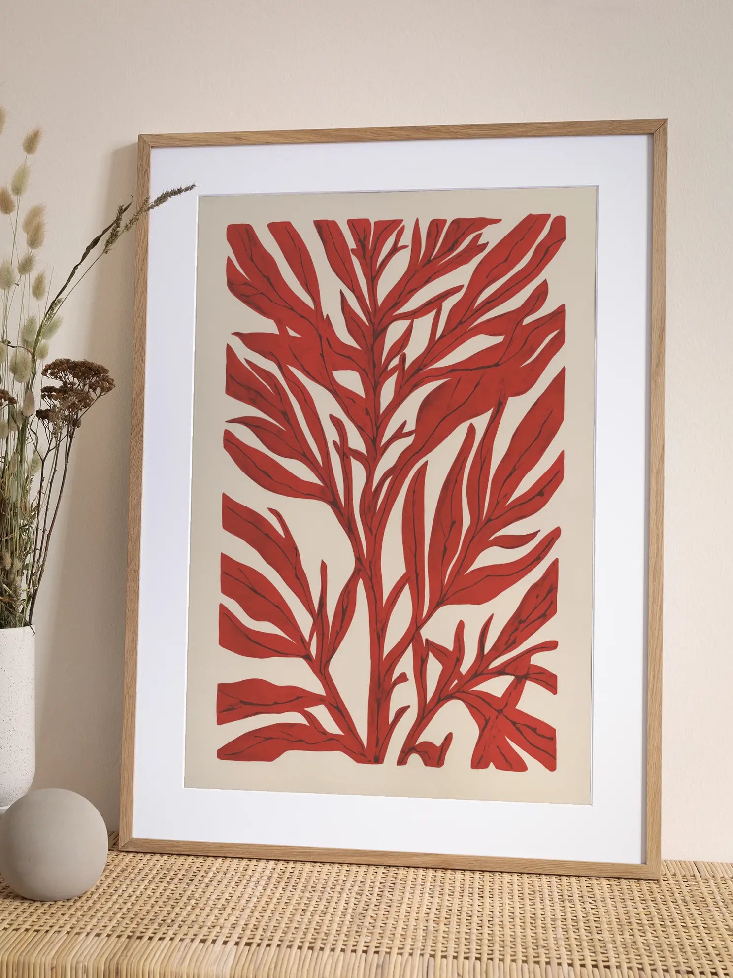 Botanical Red Sprout Poster