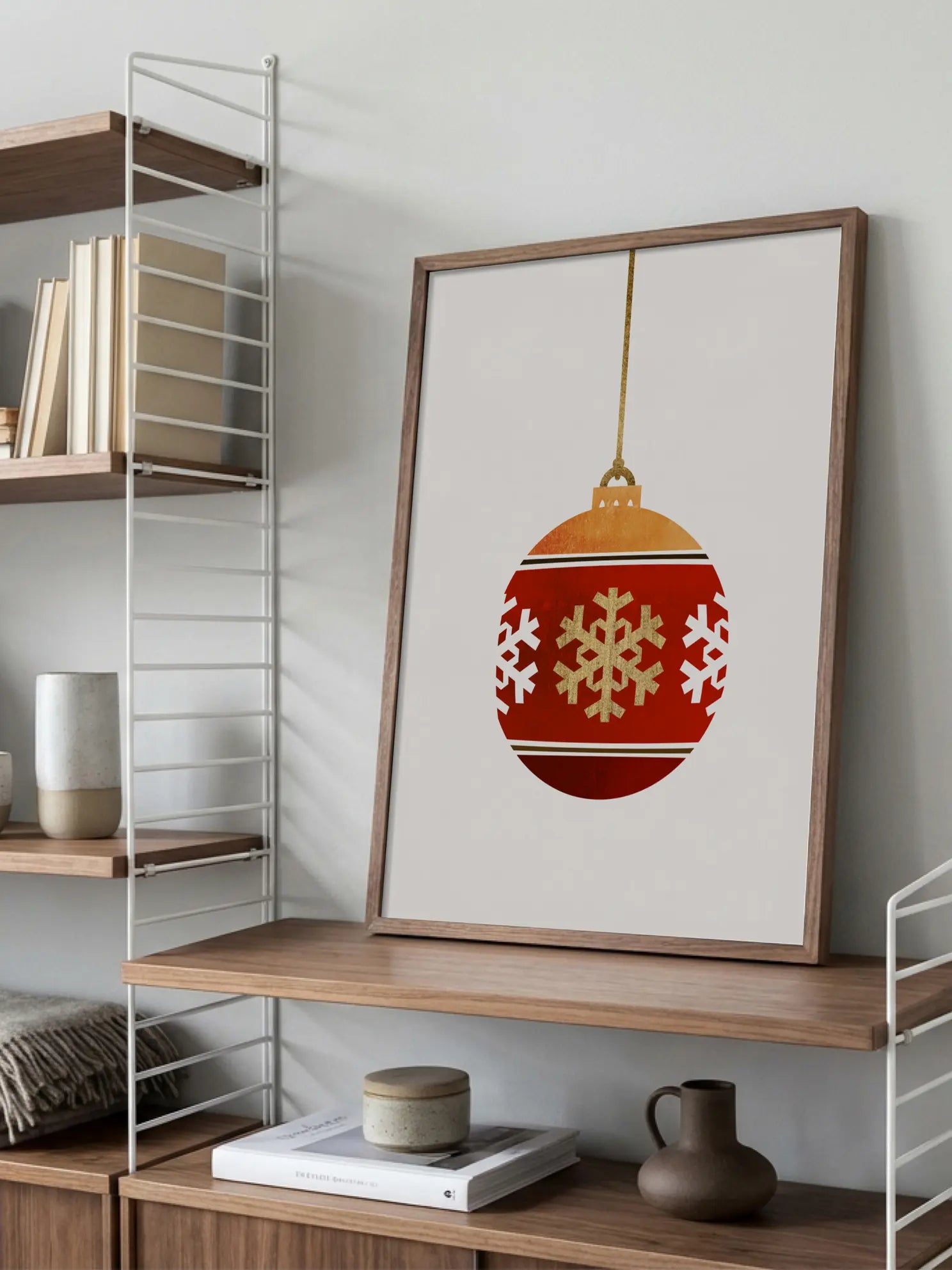 Red Christmas Bauble Poster