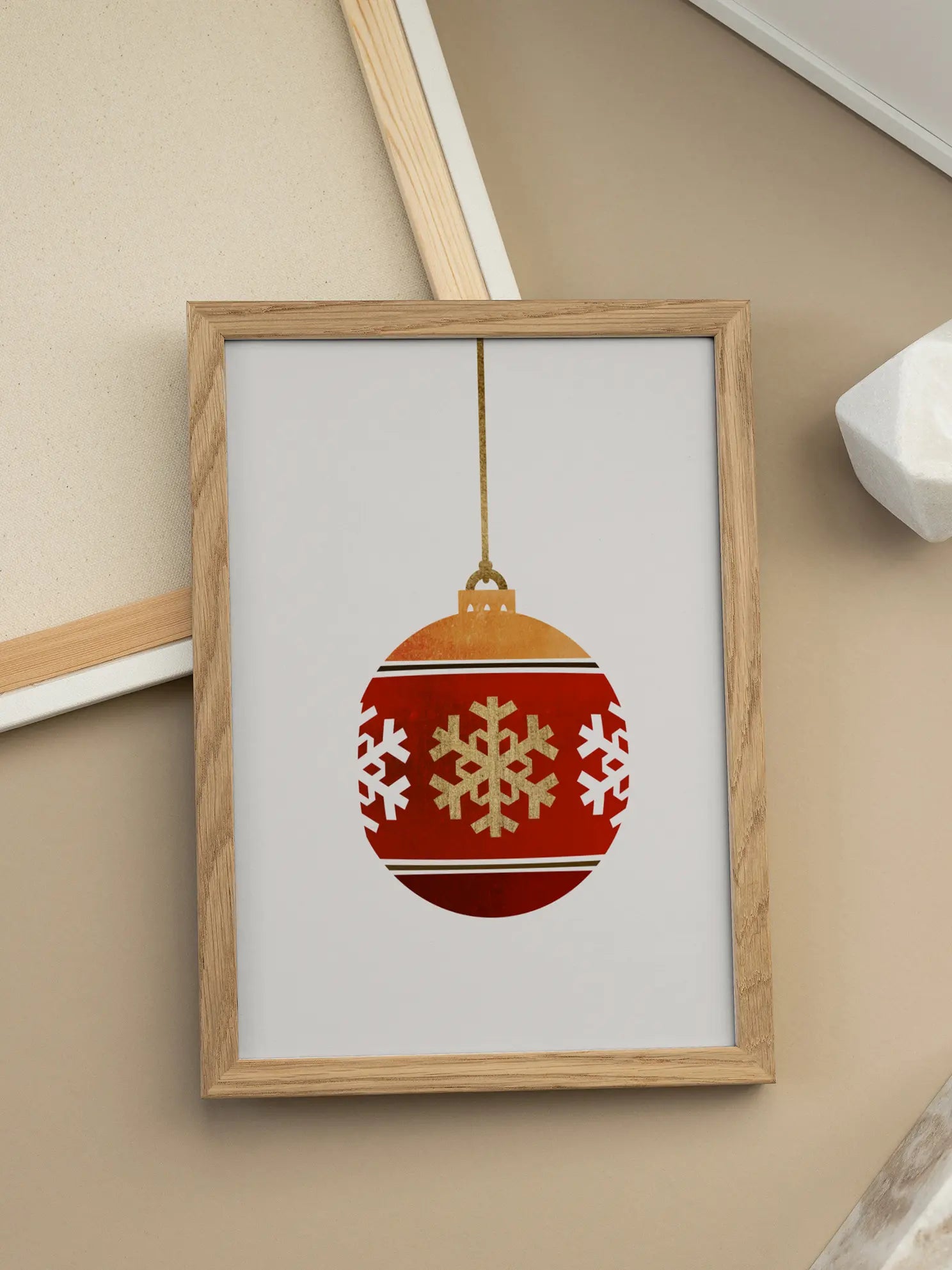 Red Christmas Bauble Poster