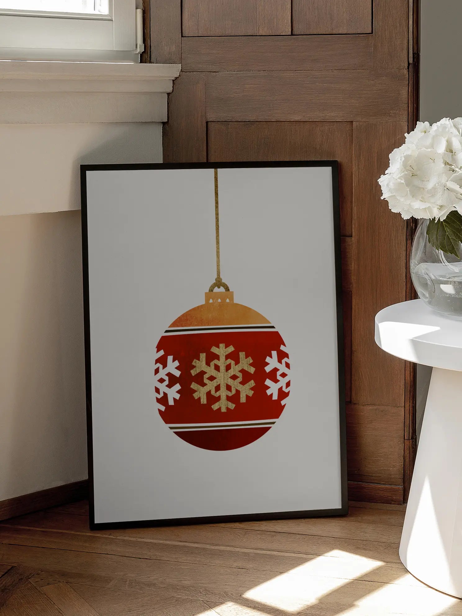 Red Christmas Bauble Poster