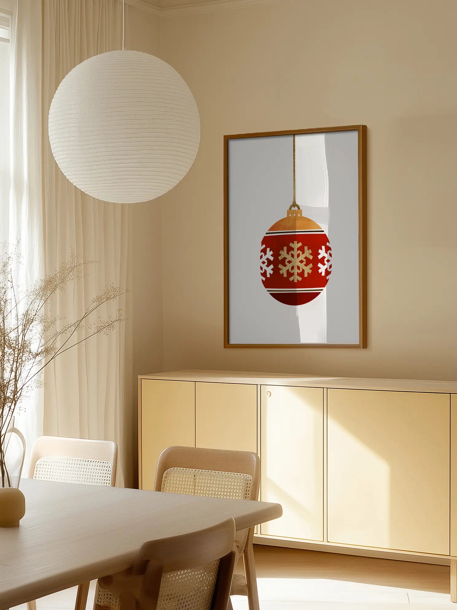 Red Christmas Bauble Poster