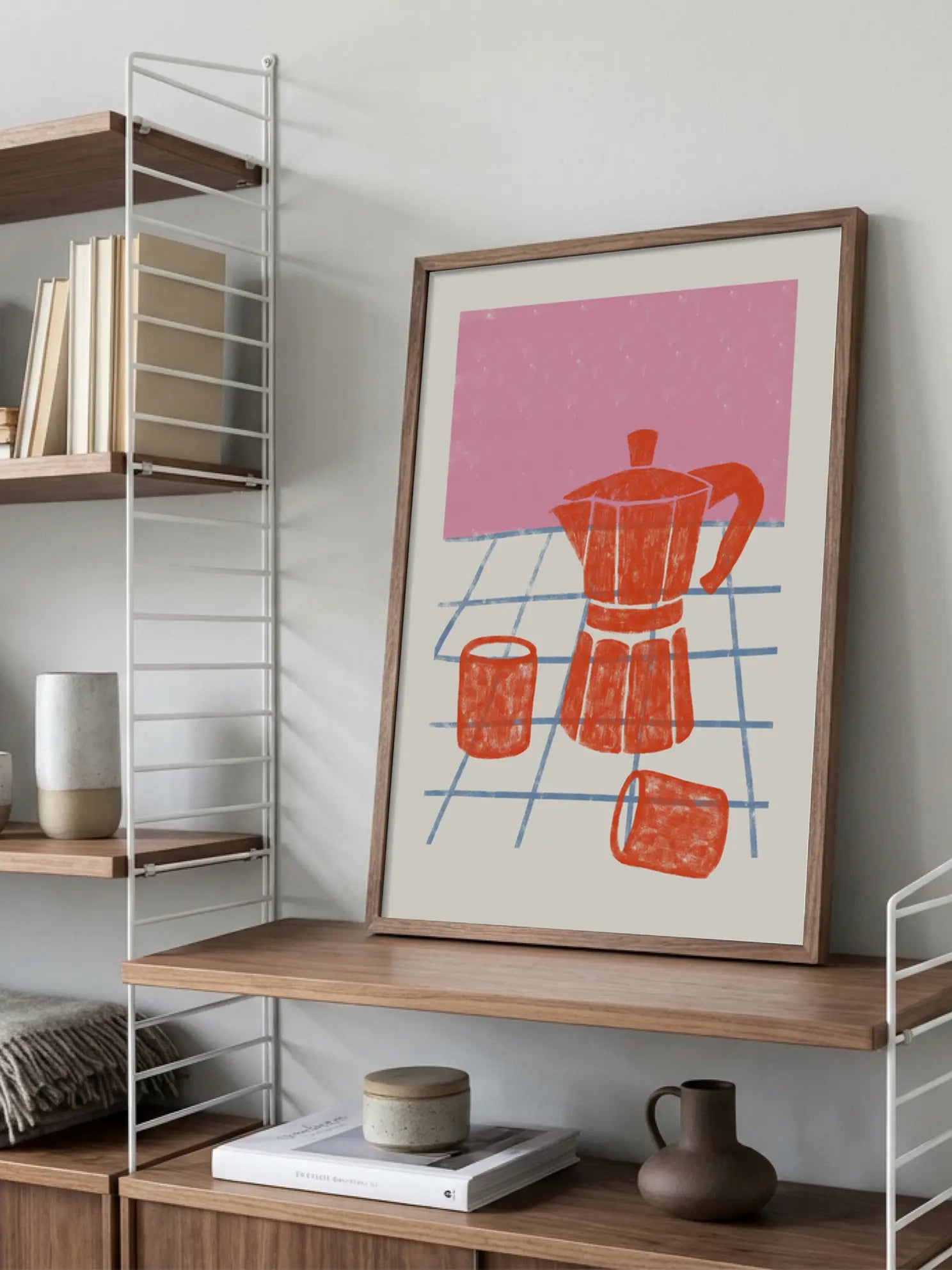 Red Coffee Pot Poster