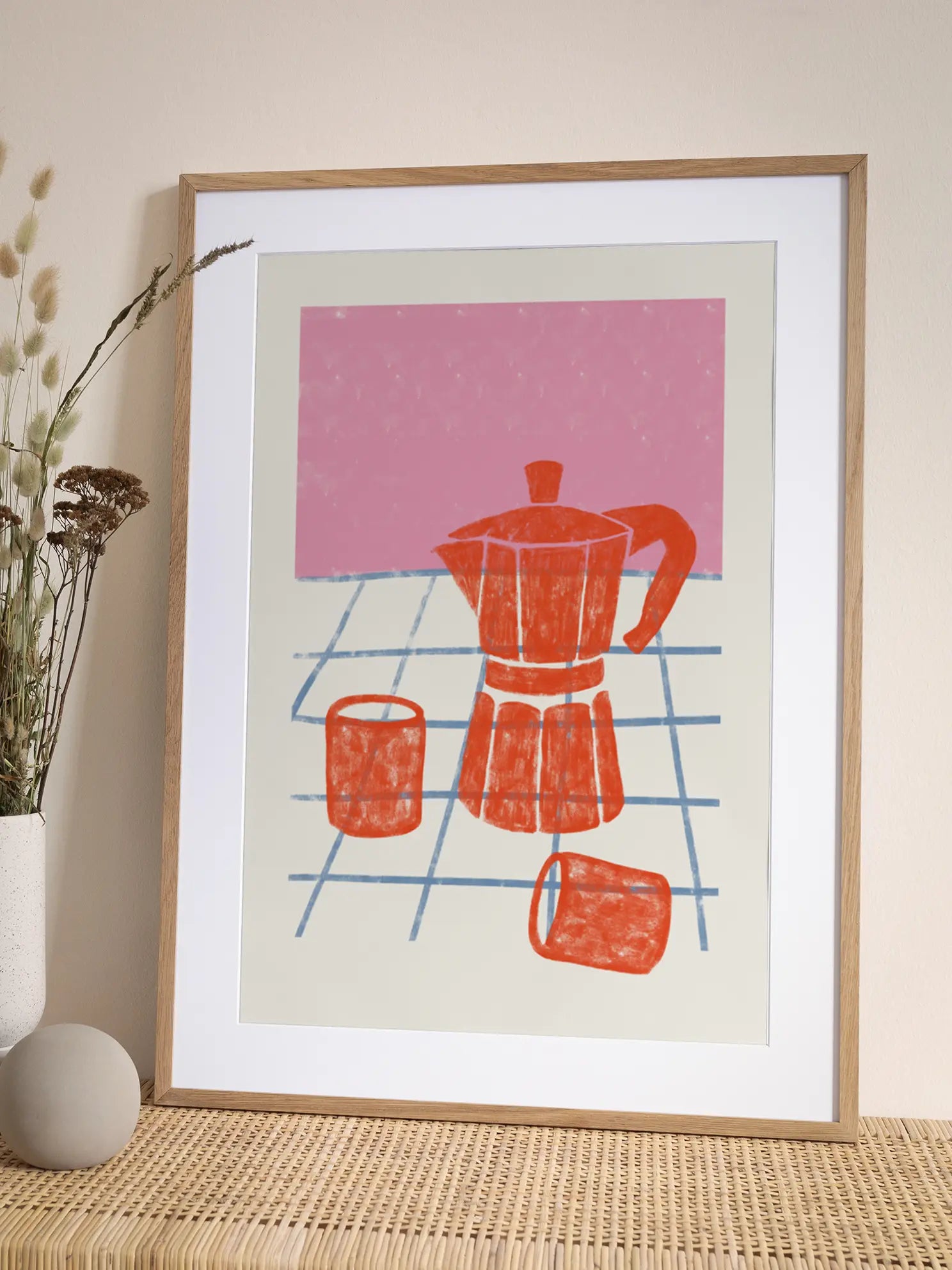 Red Coffee Pot Poster