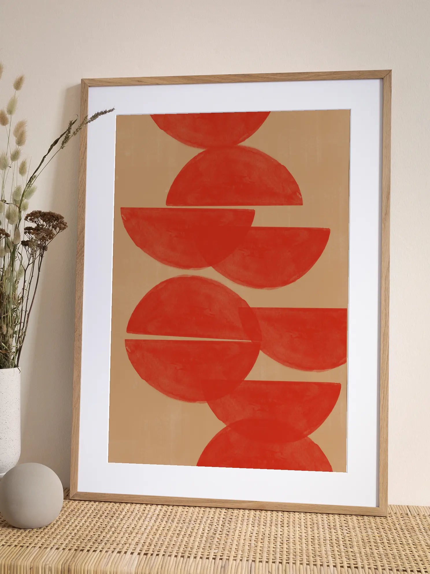 Red Halves Poster