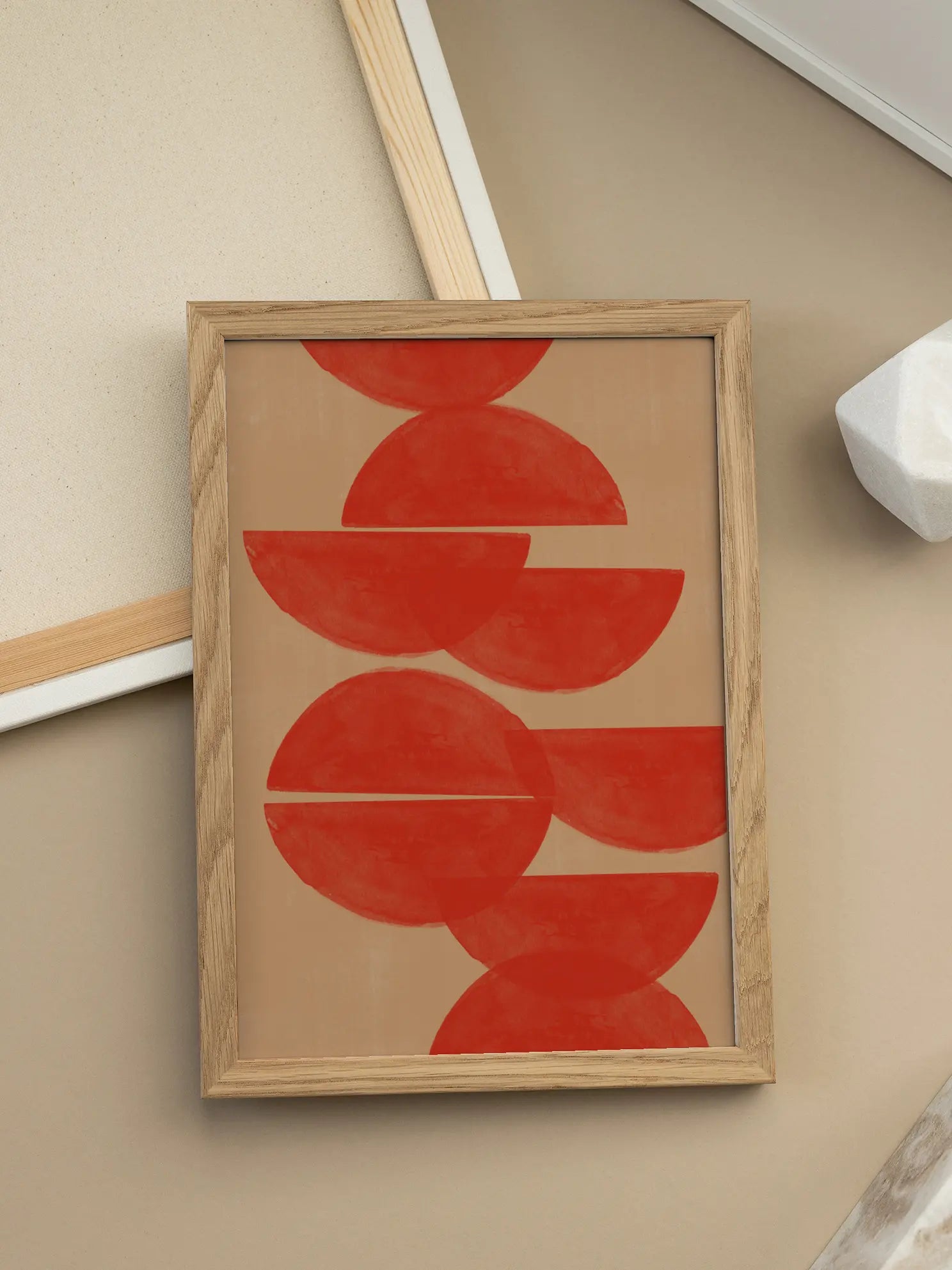 Red Halves Poster
