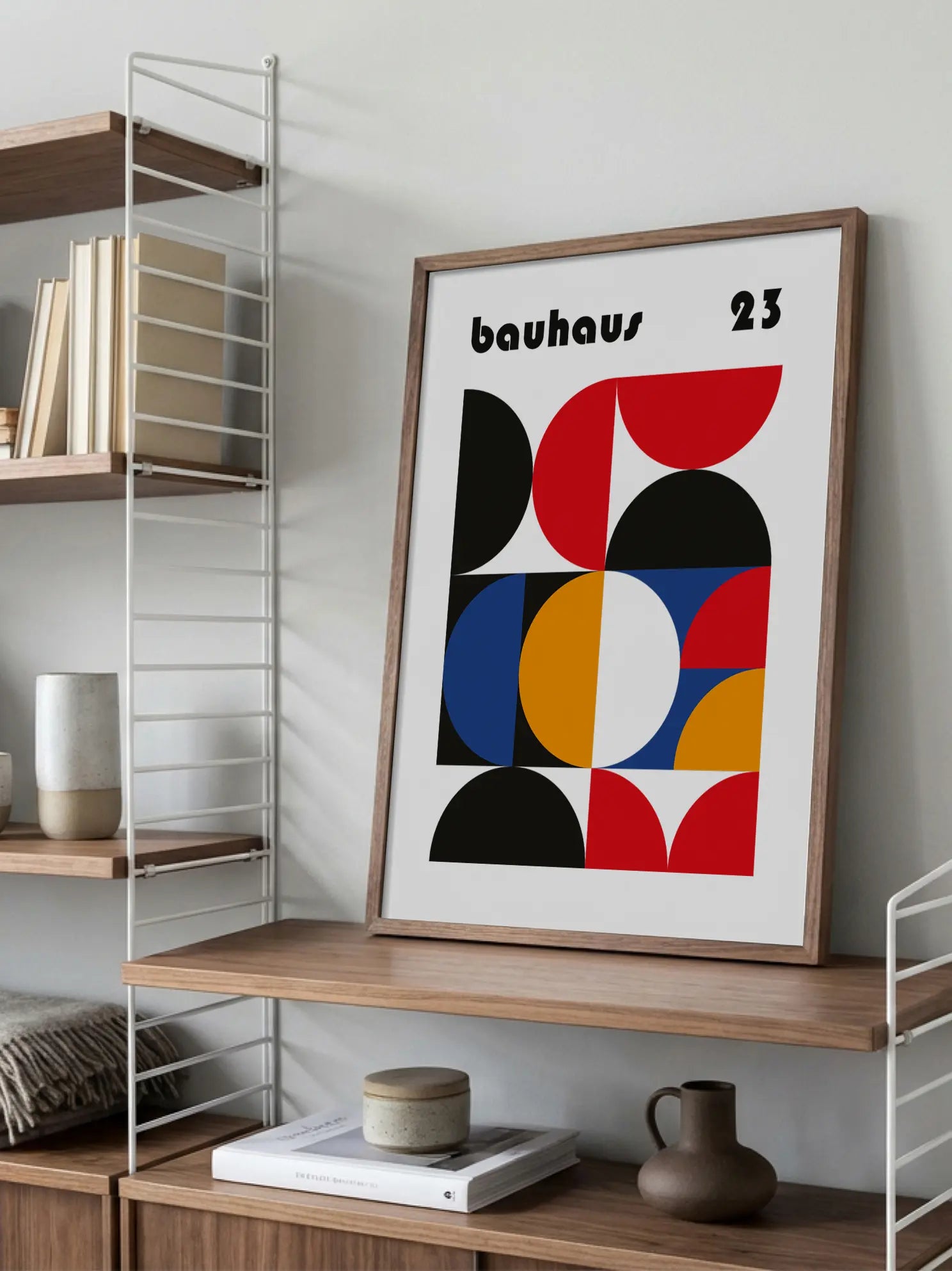 Red Hemispheres — Bauhaus 1923 Poster