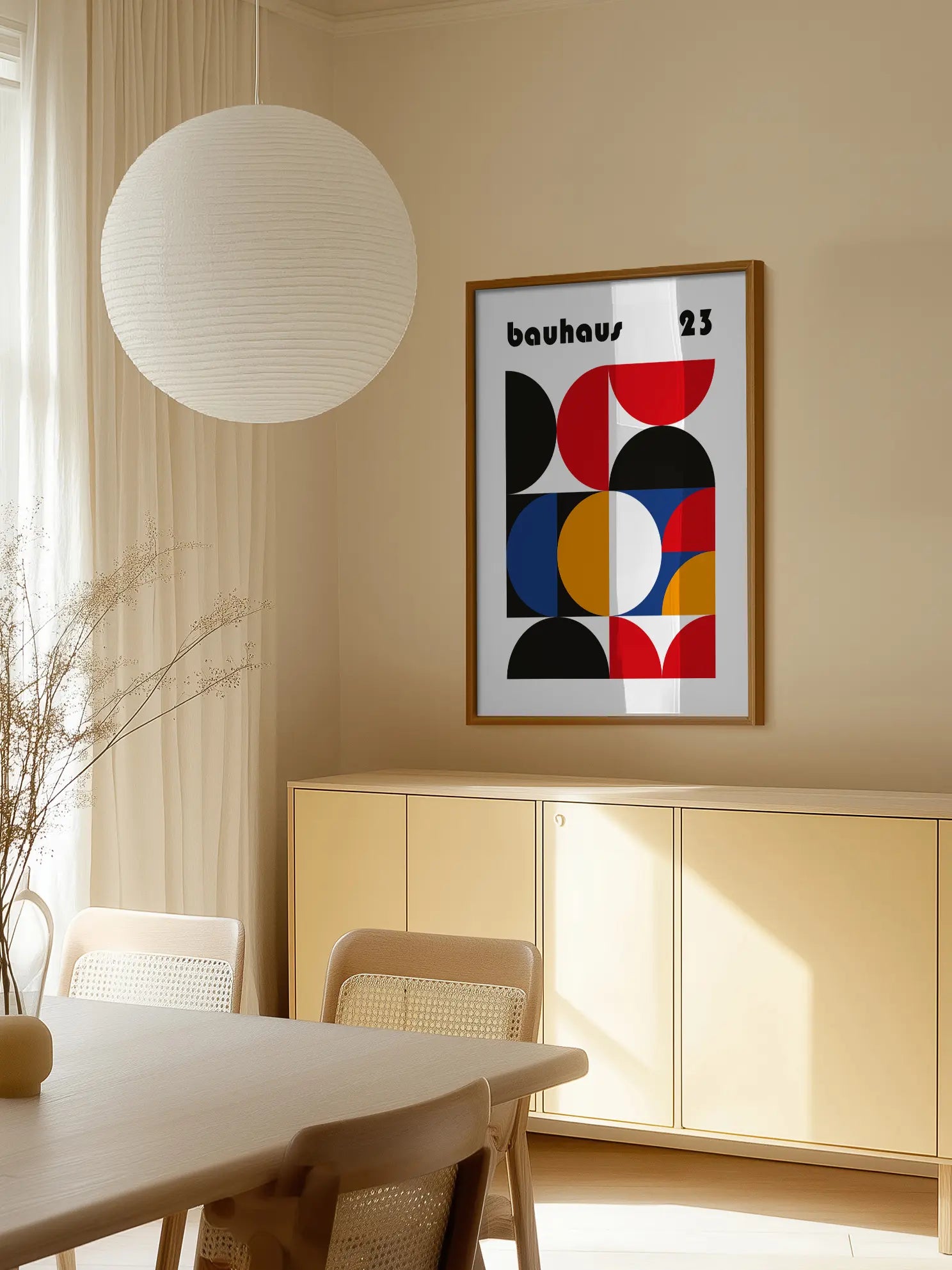 Red Hemispheres — Bauhaus 1923 Poster