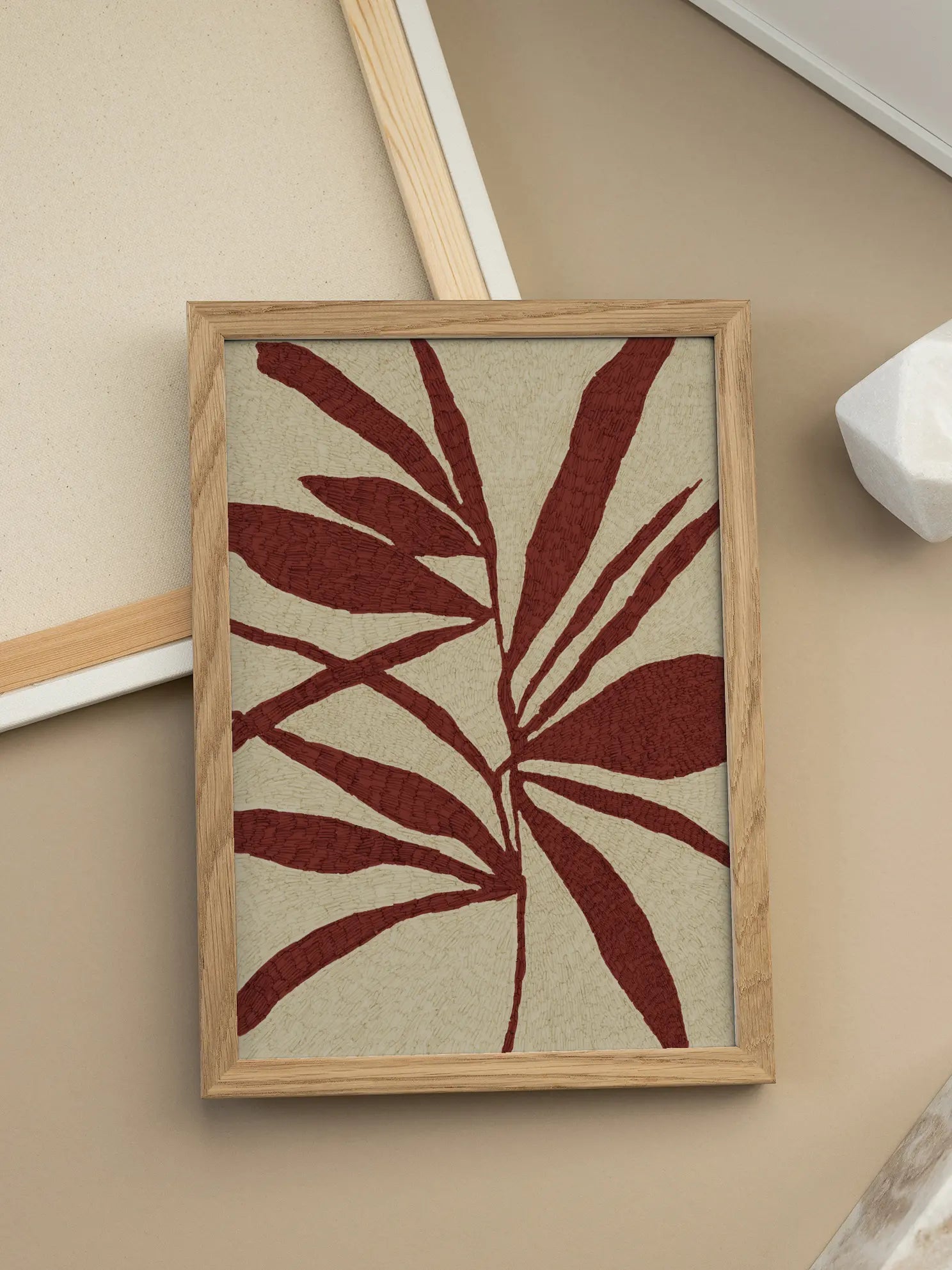 Red Leaf Silhouette Poster