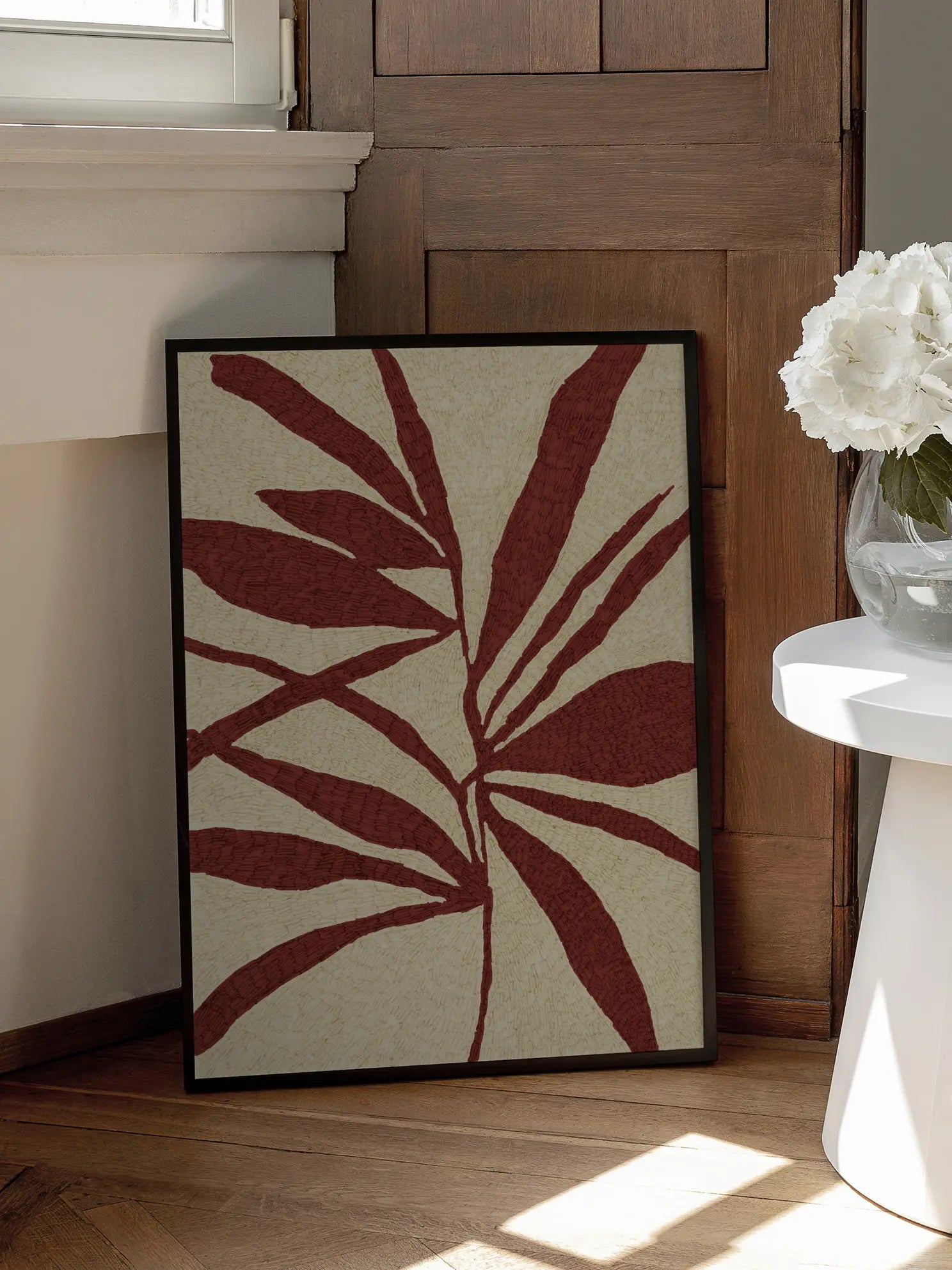 Red Leaf Silhouette Poster