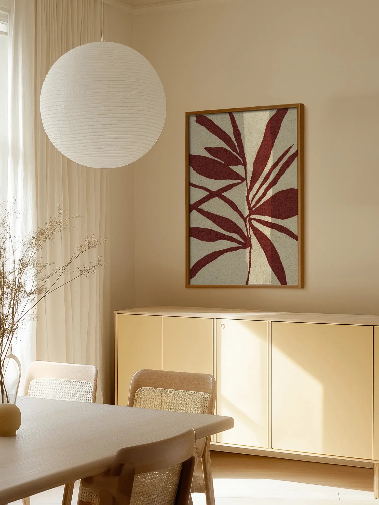 Red Leaf Silhouette Poster