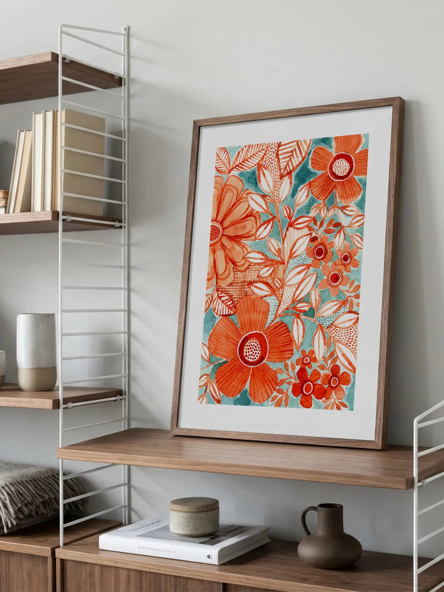 Retro Floral Pattern Poster
