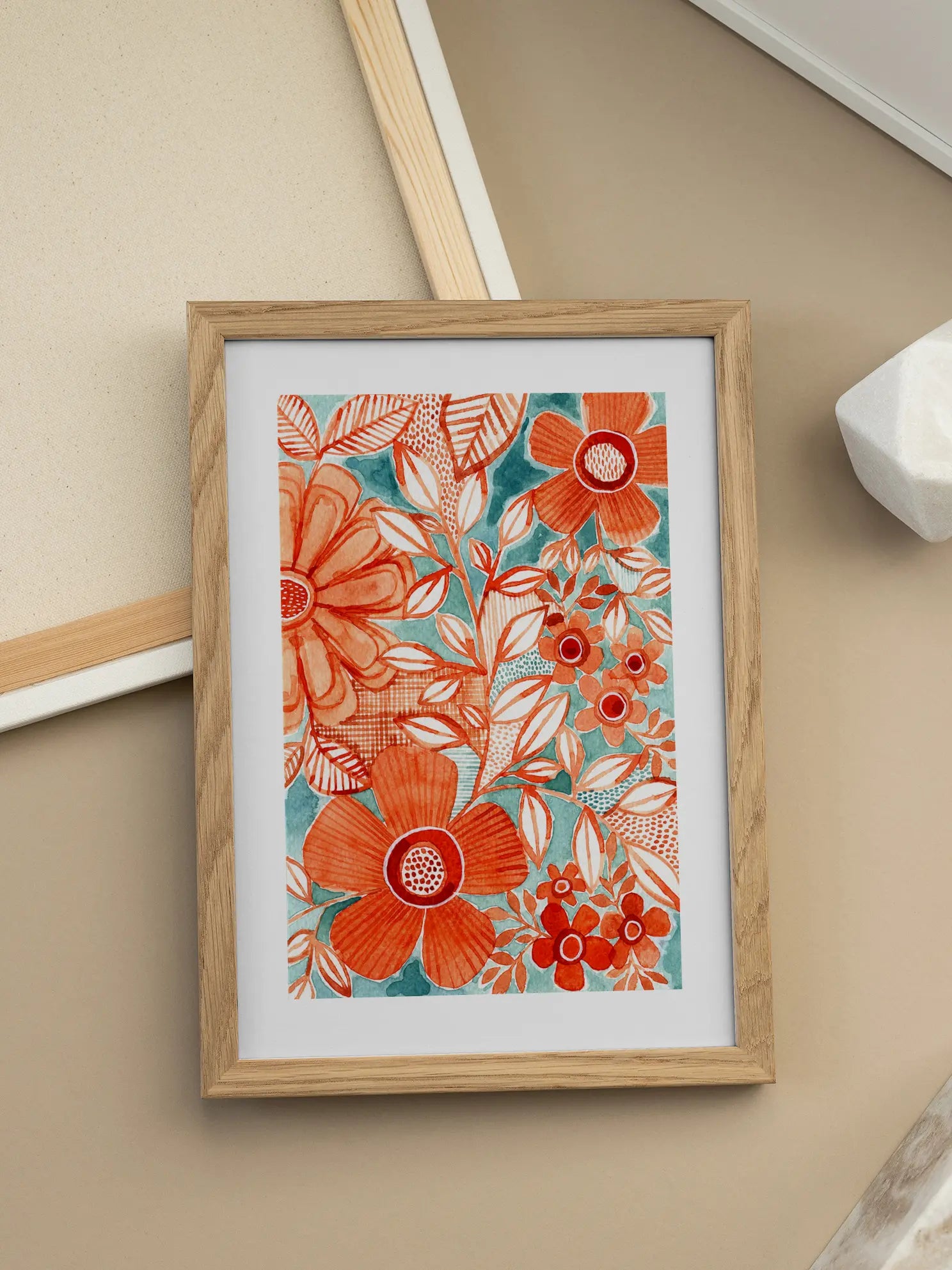Retro Floral Pattern Poster