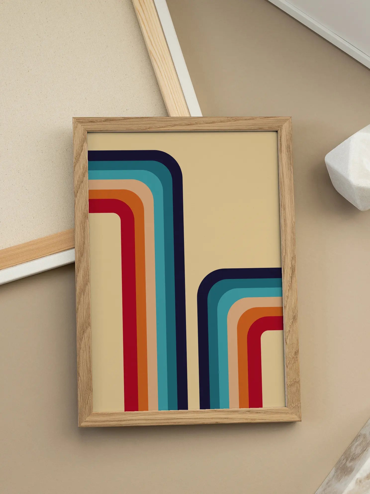 Retro Rainbow Corner Poster