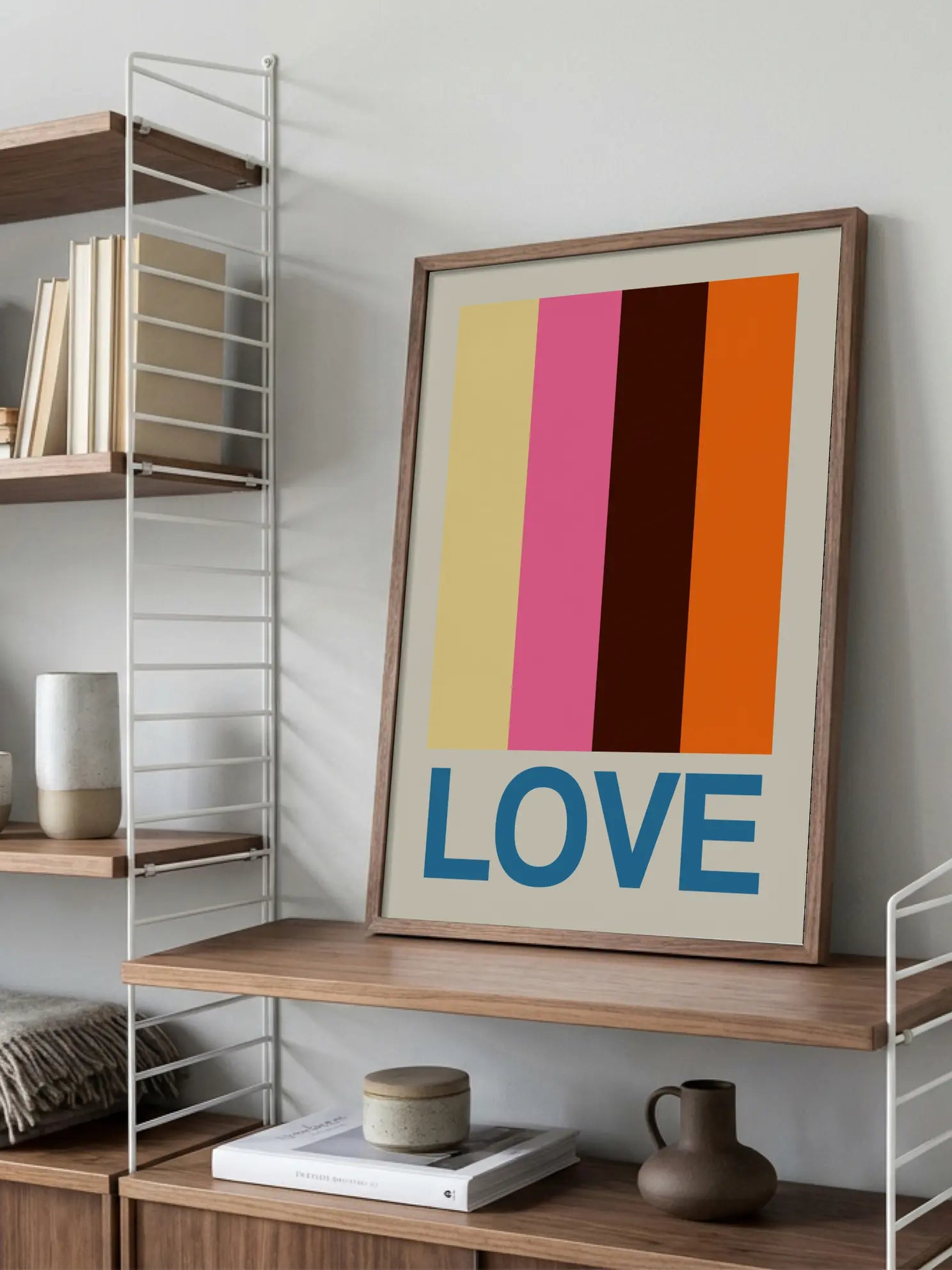 Retro Stripe LOVE Summer Fruits Poster