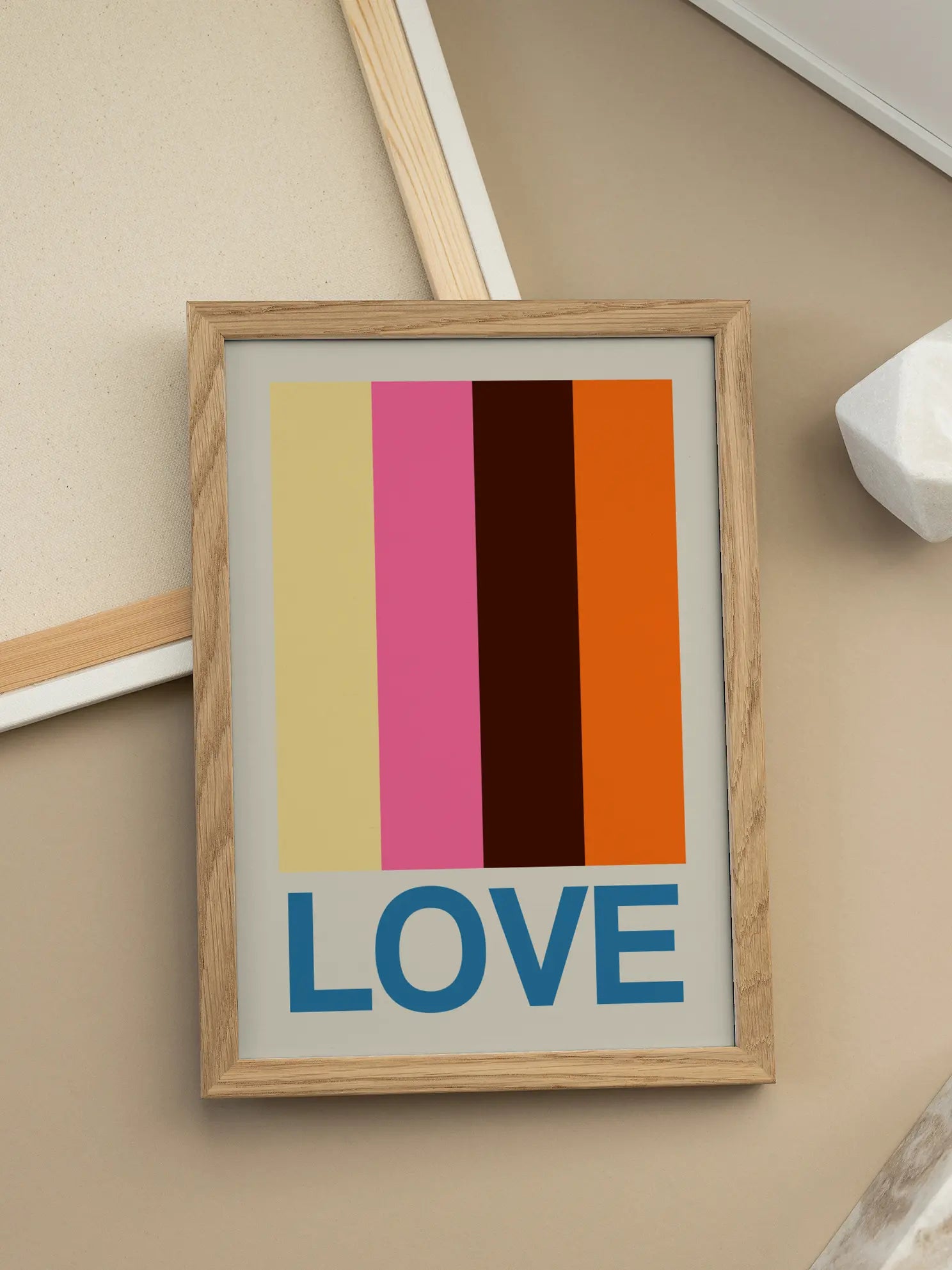 Retro Stripe LOVE Summer Fruits Poster