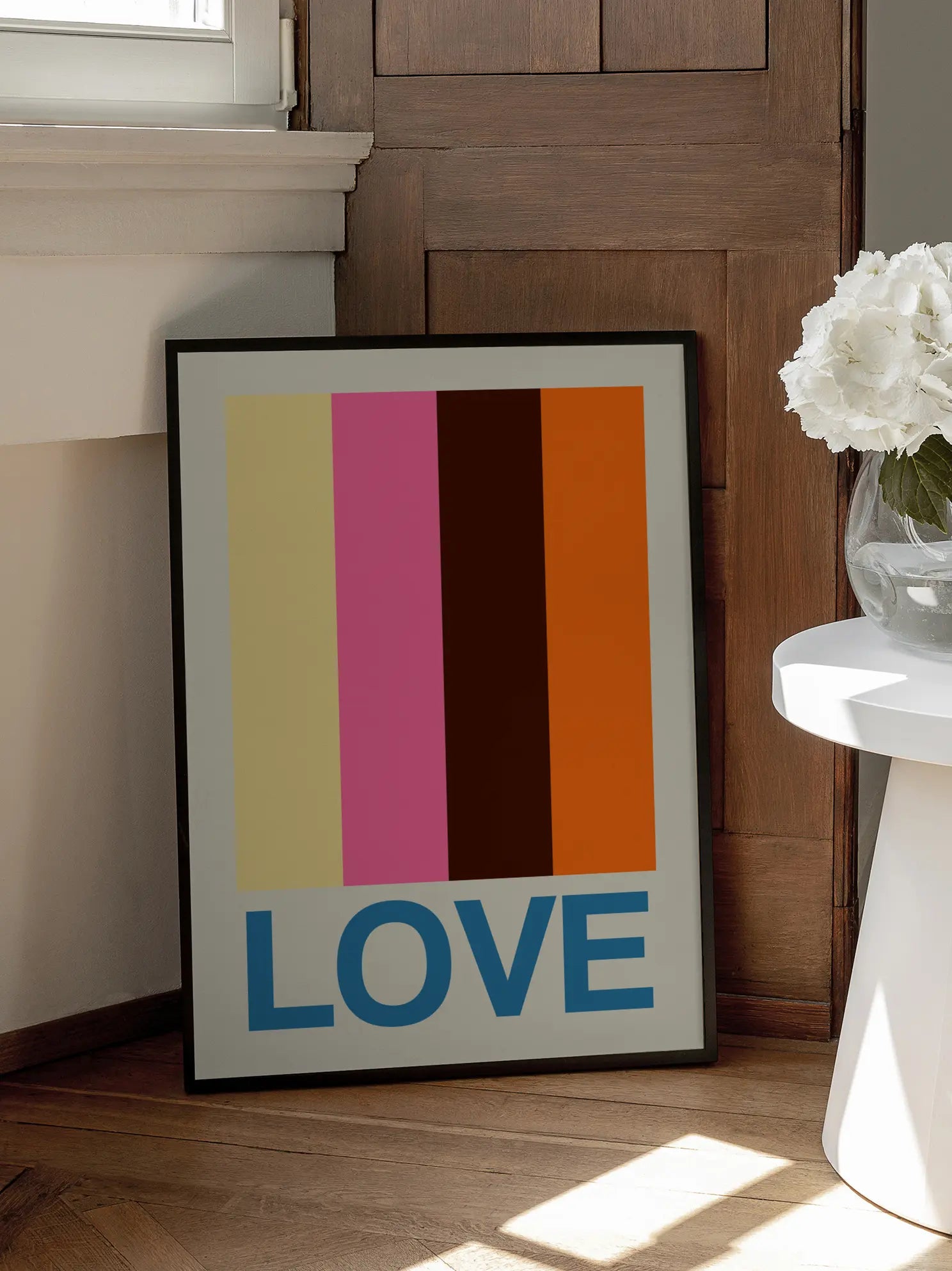 Retro Stripe LOVE Summer Fruits Poster