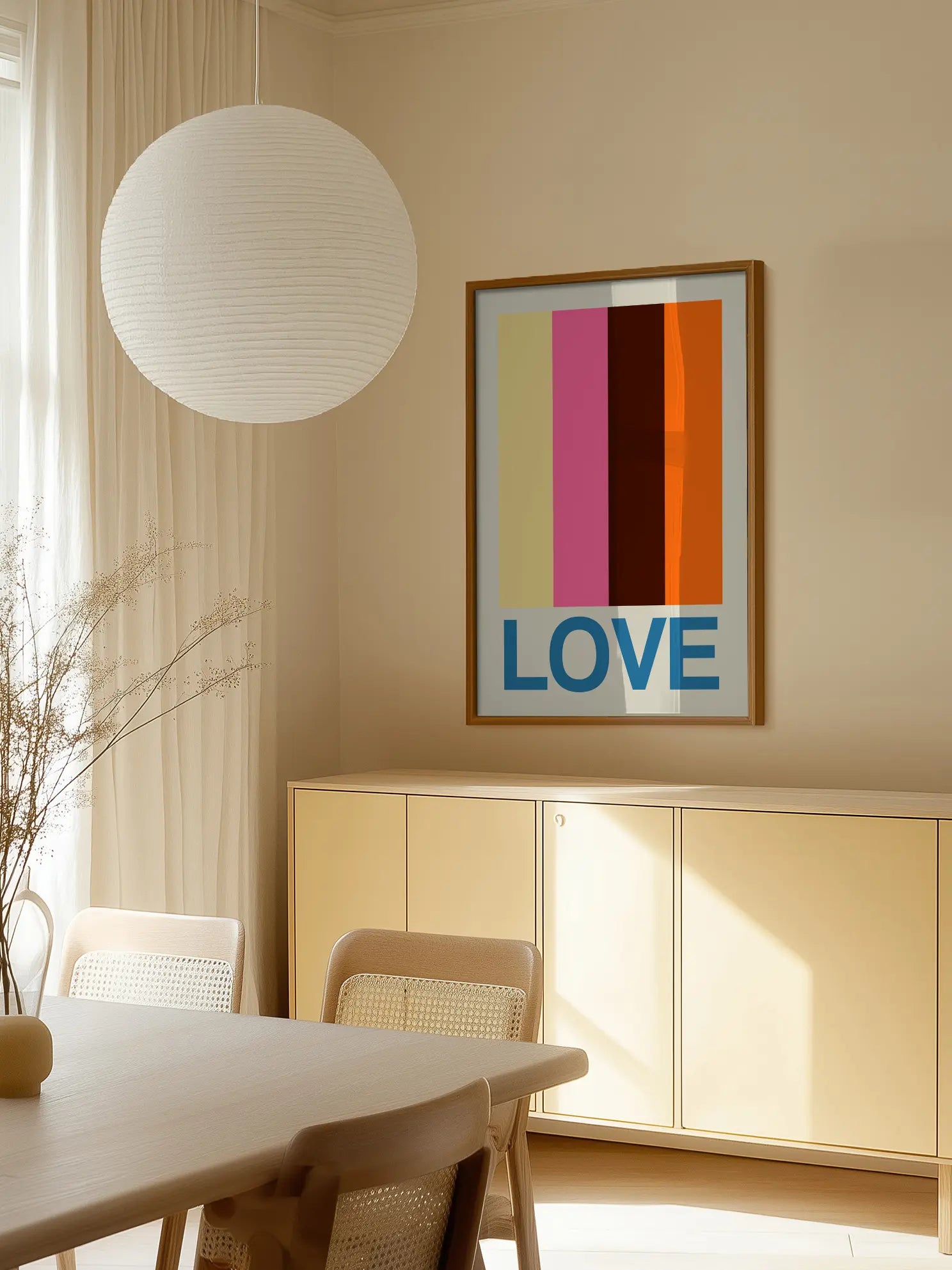 Retro Stripe LOVE Summer Fruits Poster
