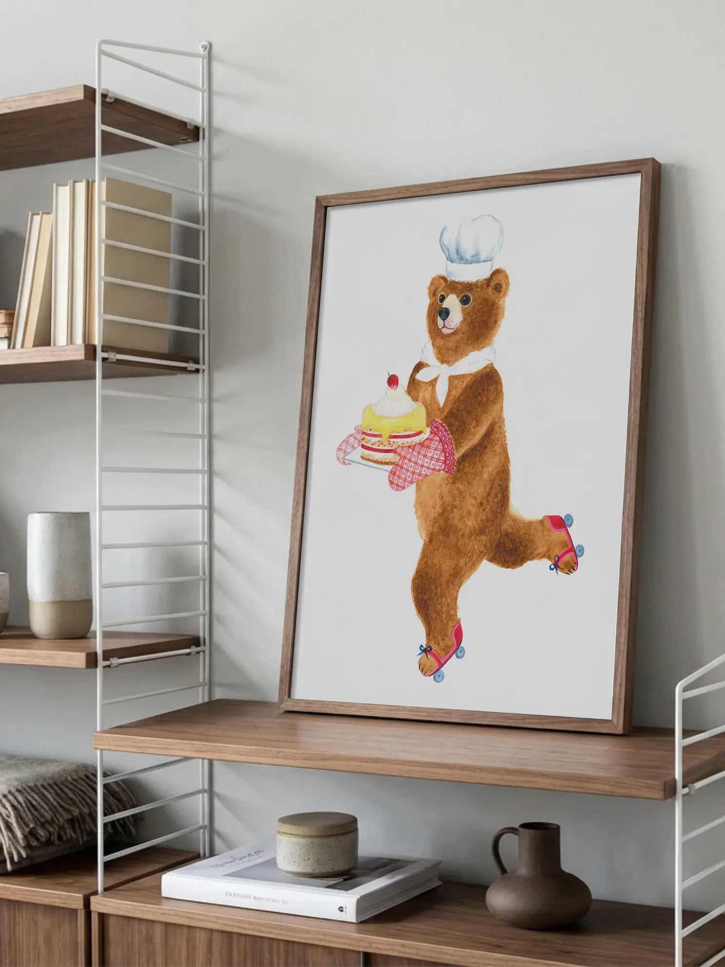 Roller Skating Bear Poster
