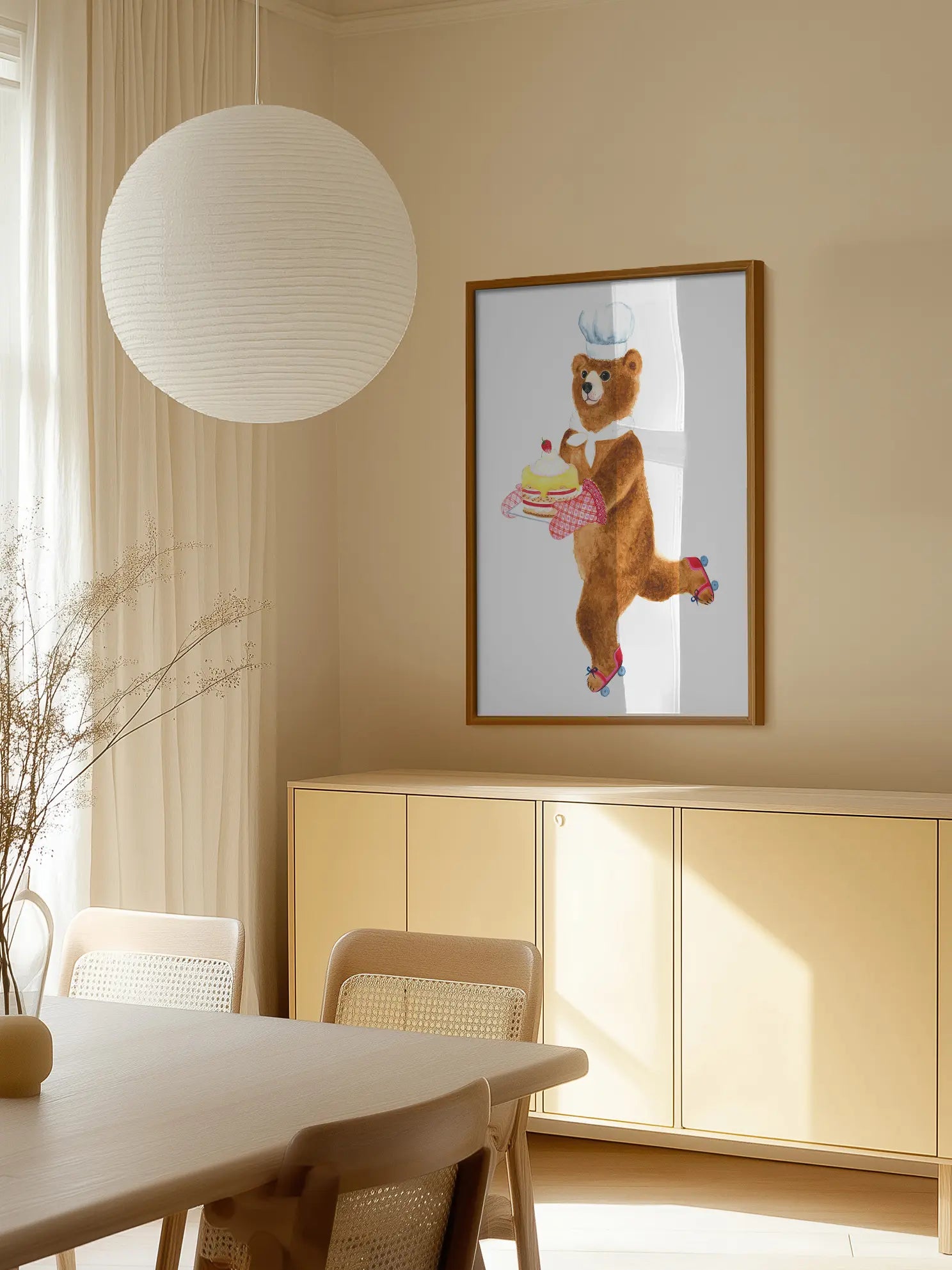 Roller Skating Bear Poster