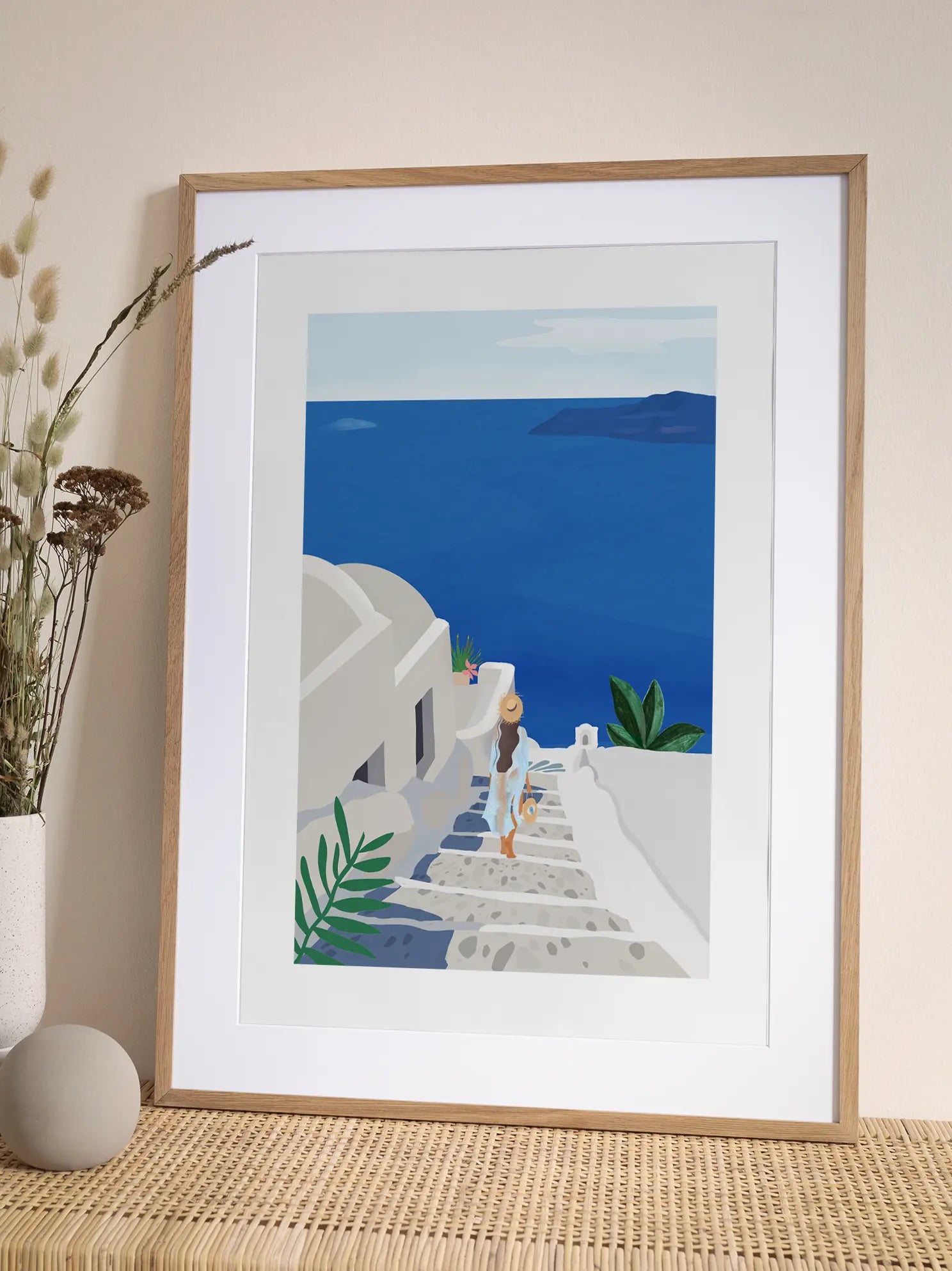 Santorini View Poster