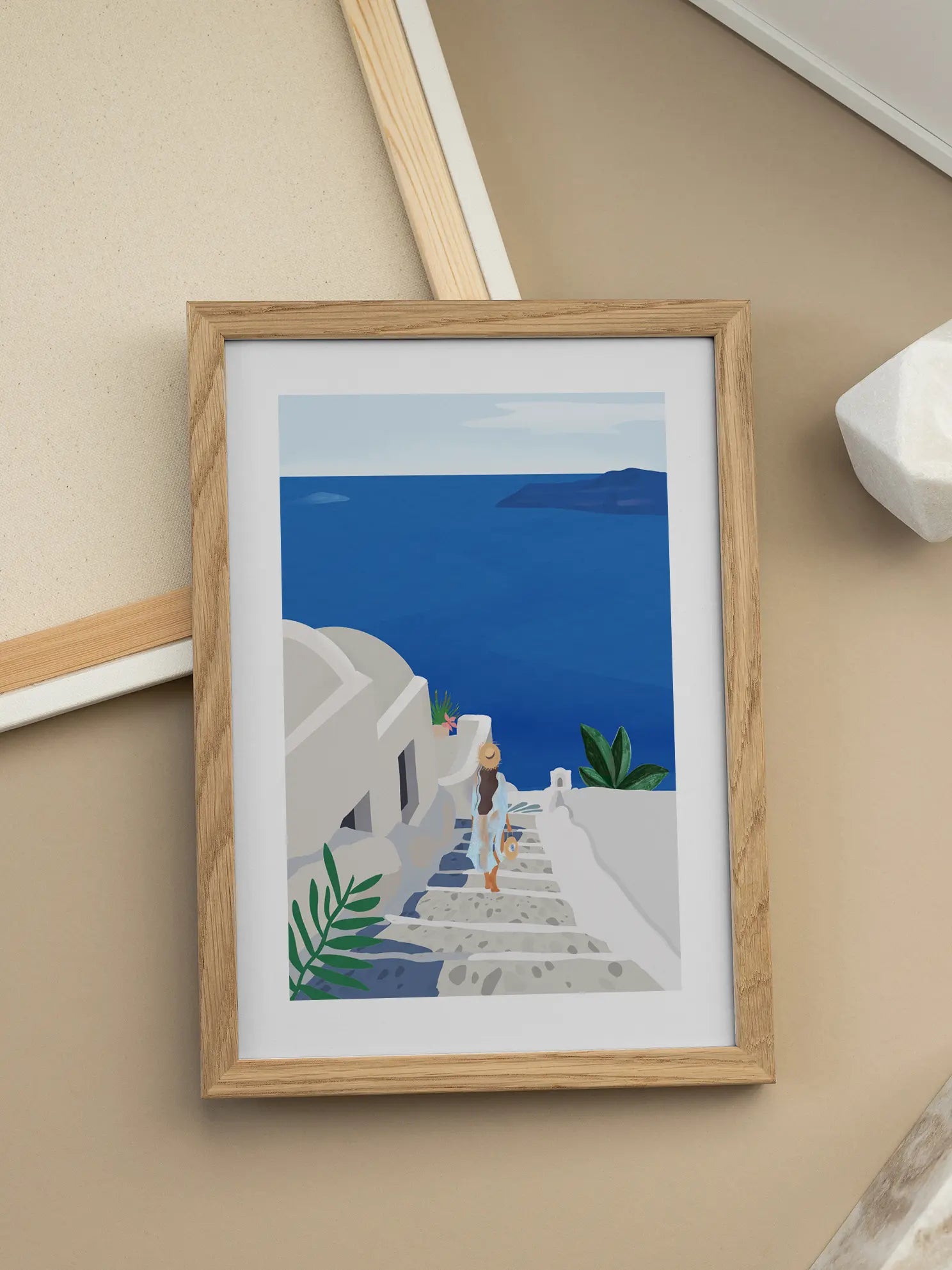 Santorini View Poster
