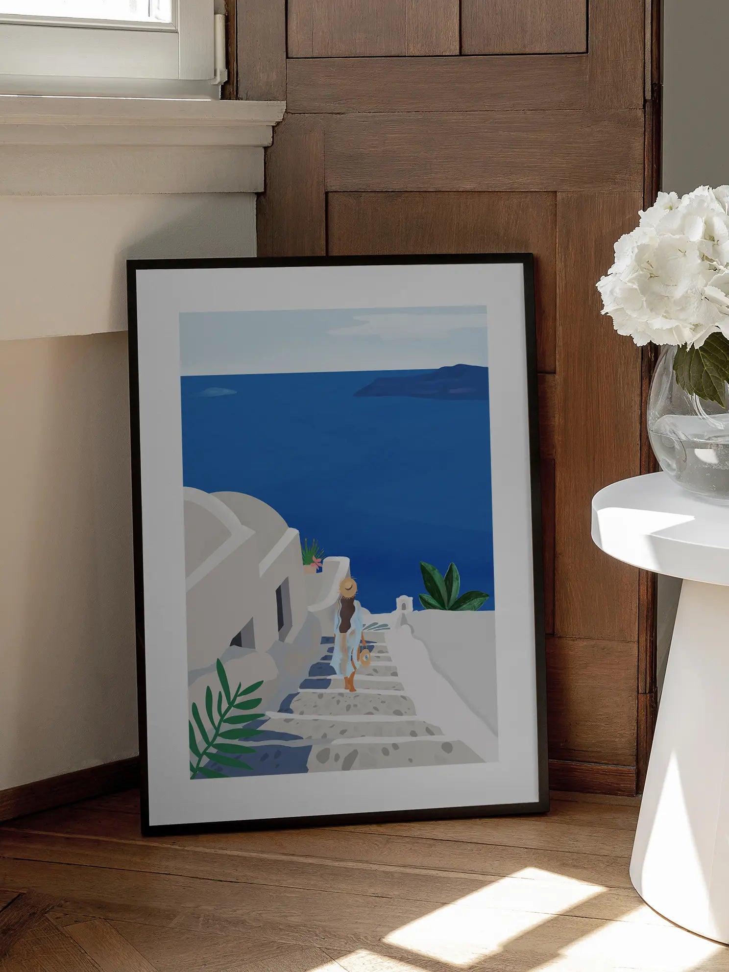 Santorini View Poster